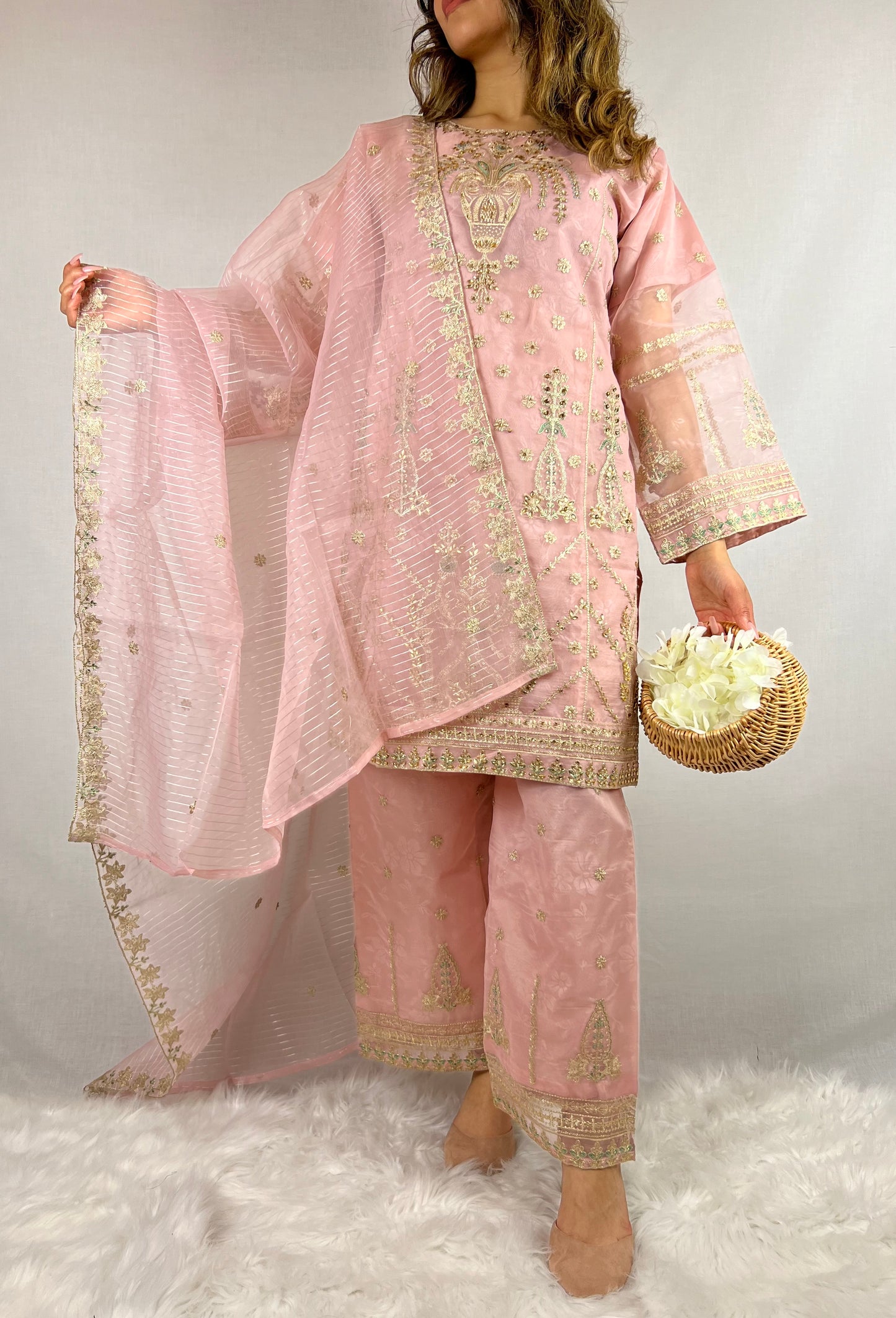 Baby Pink Palazzo Suit