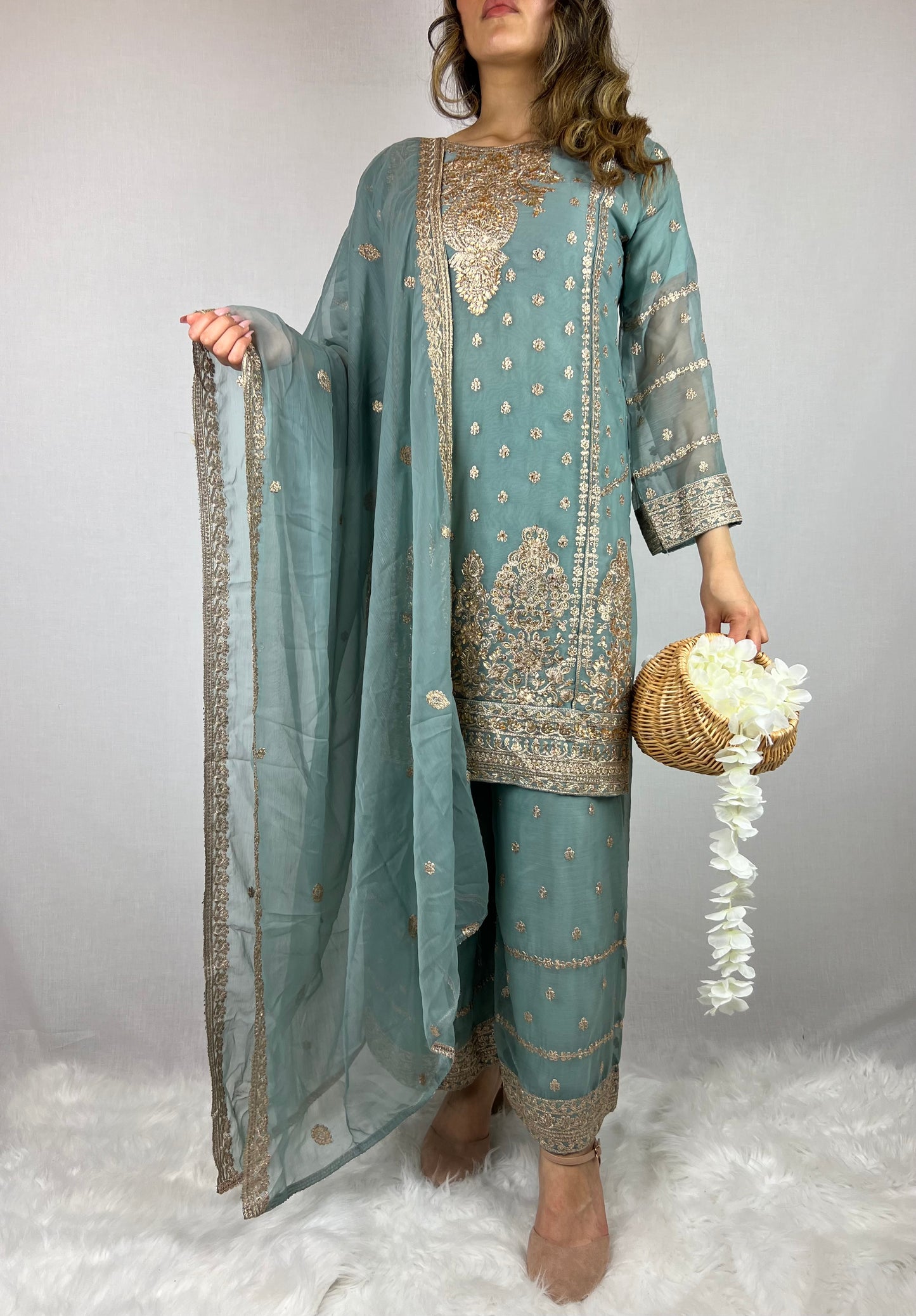 Sapphire Blue Palazzo Suit