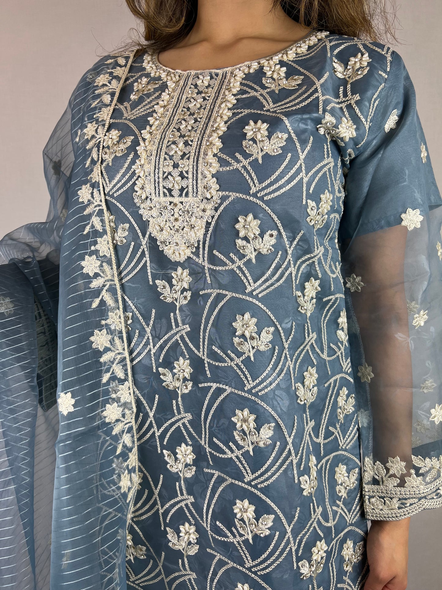 Steel Blue Salwar Kameez