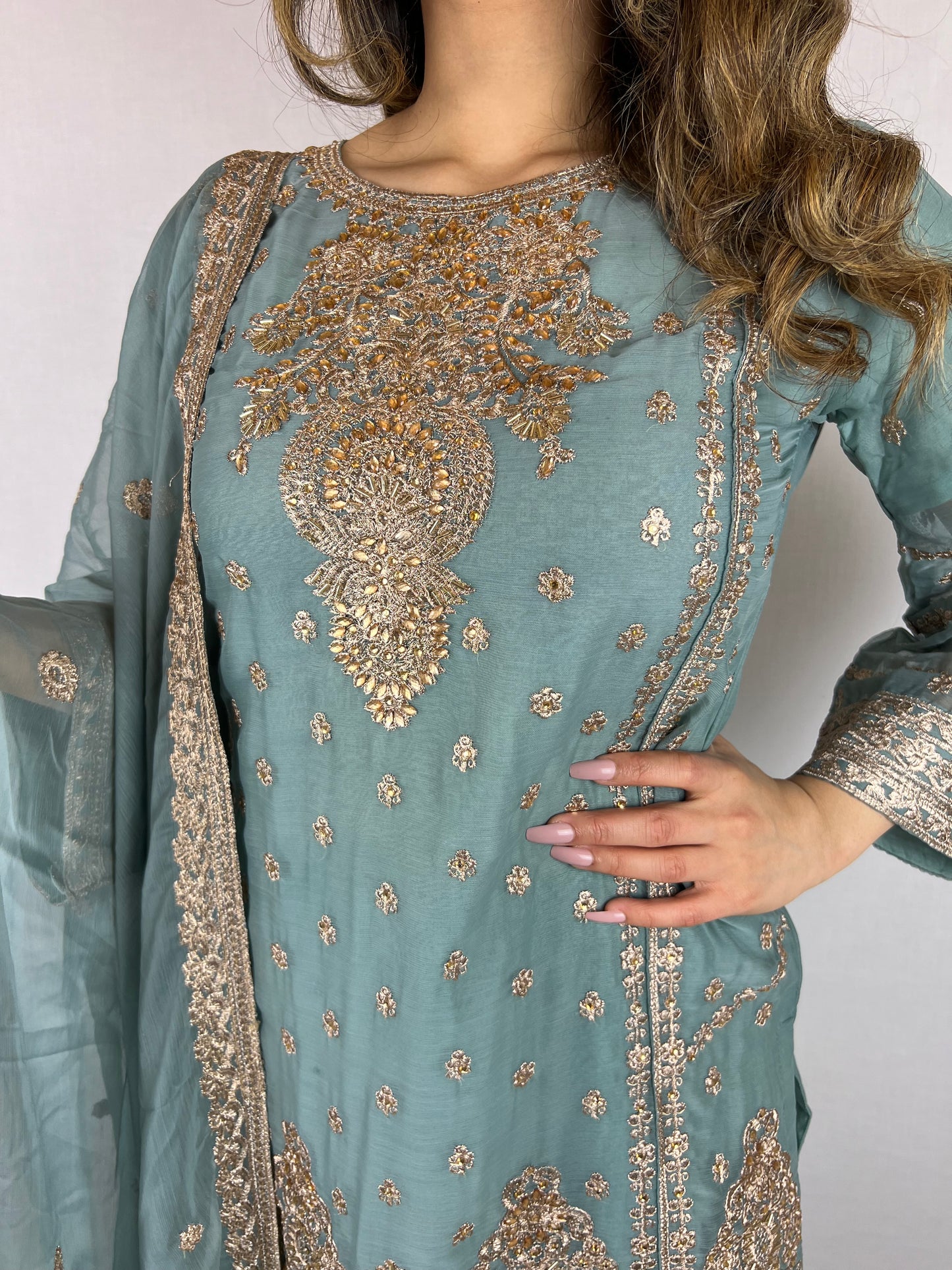 Sapphire Blue Palazzo Suit
