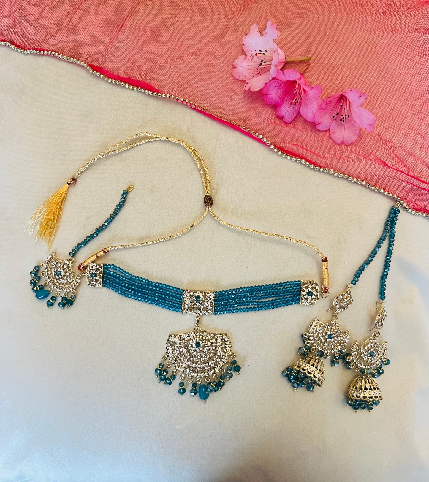 Blue & Gold Jewellery Set