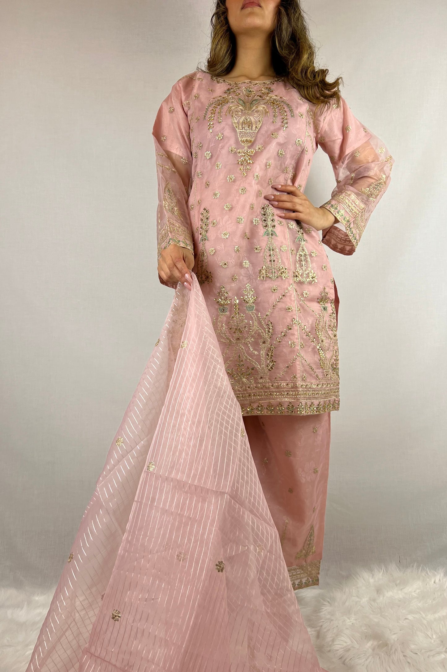 Baby Pink Palazzo Suit