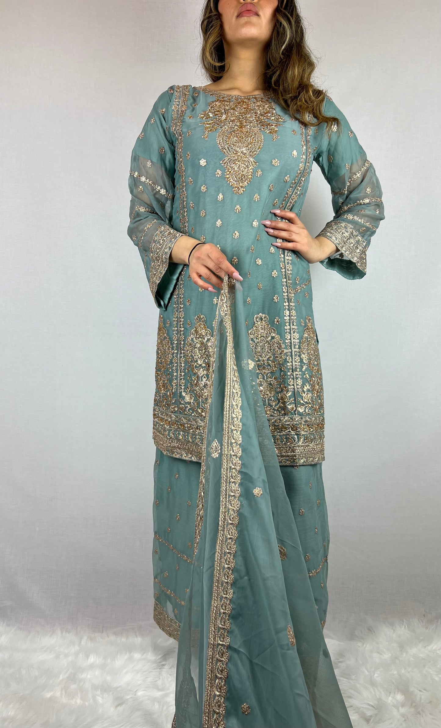 Sapphire Blue Palazzo Suit
