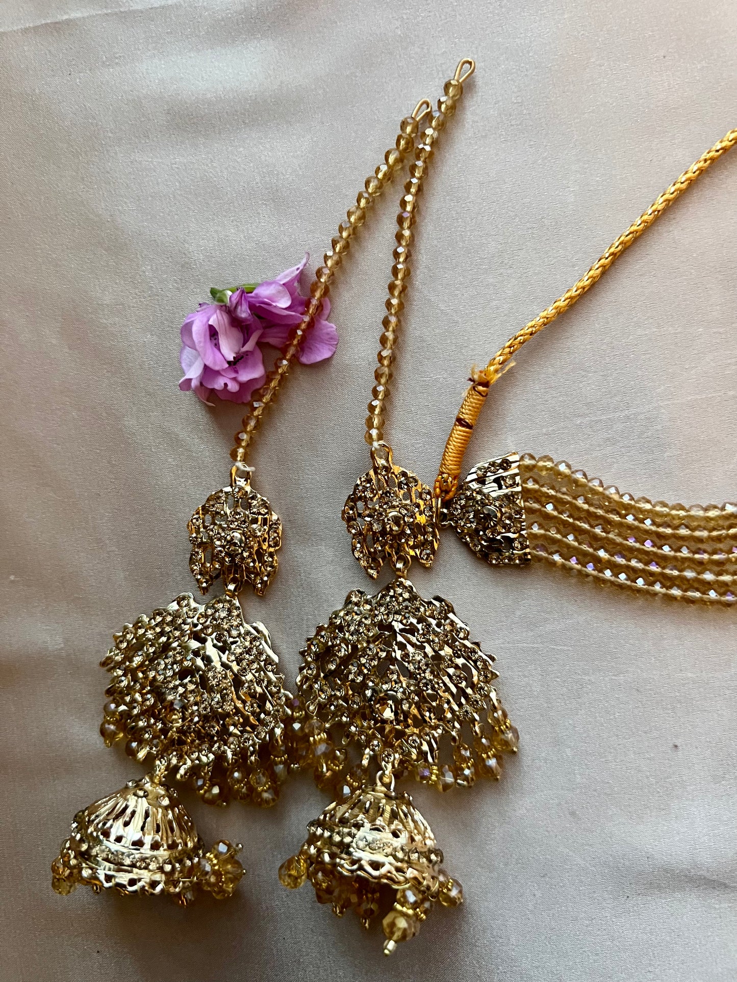 Gold Beaded Jewellery Set