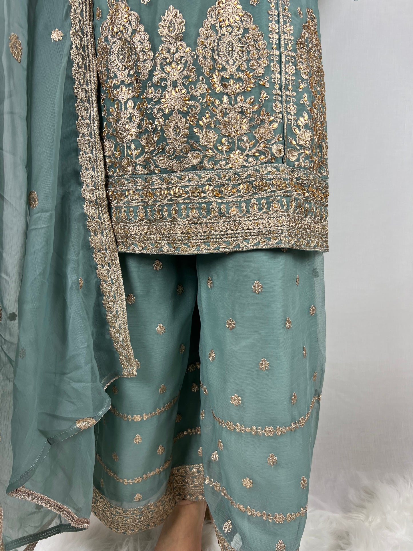 Sapphire Blue Palazzo Suit