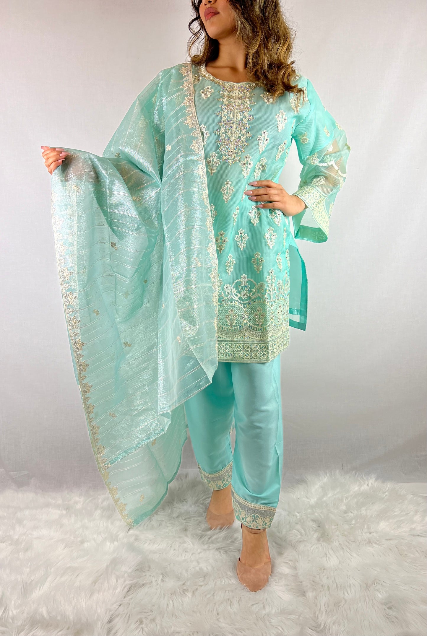 Ice Blue Salwar Kameez