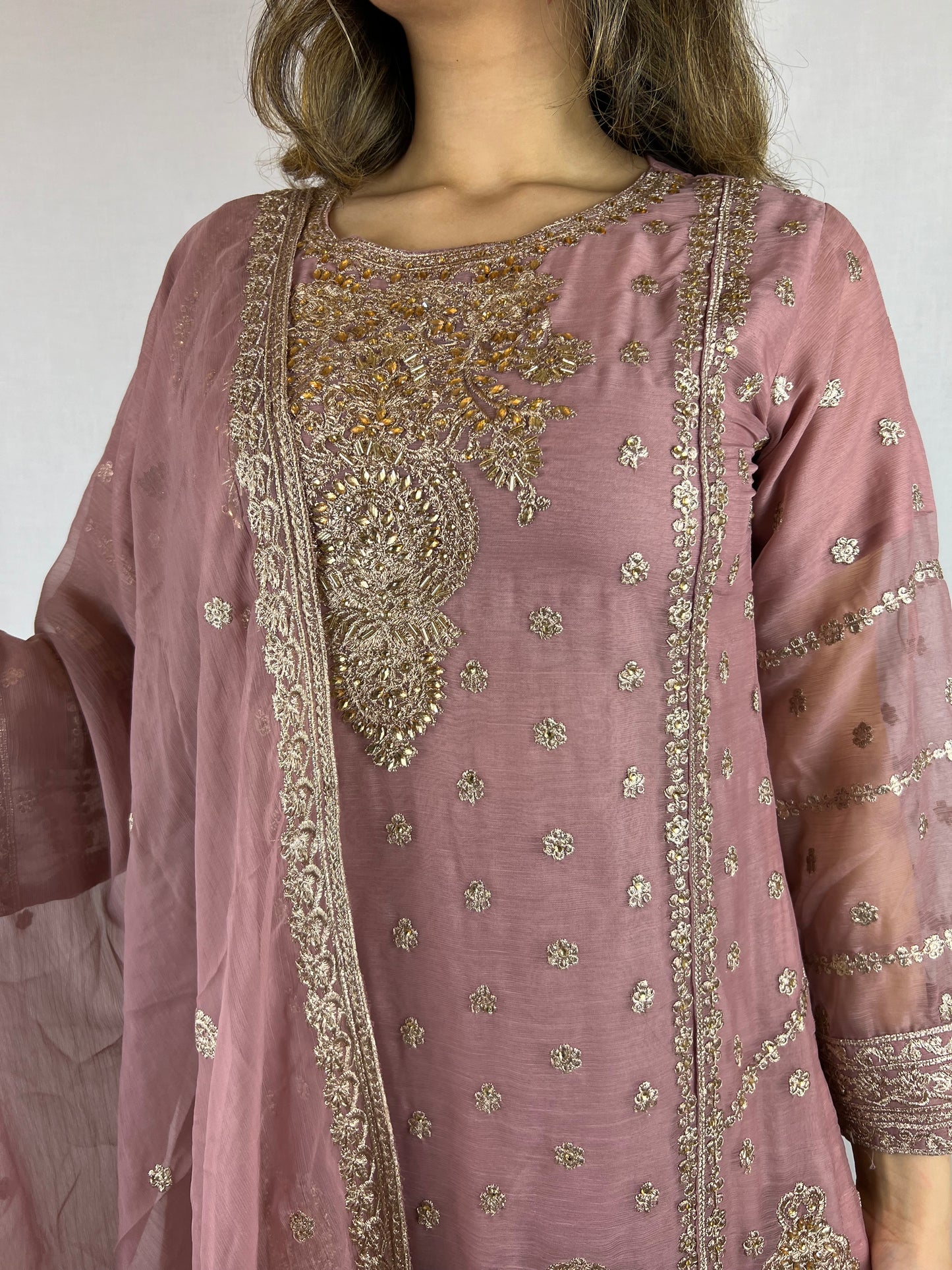 Rose Pink Palazzo Suit