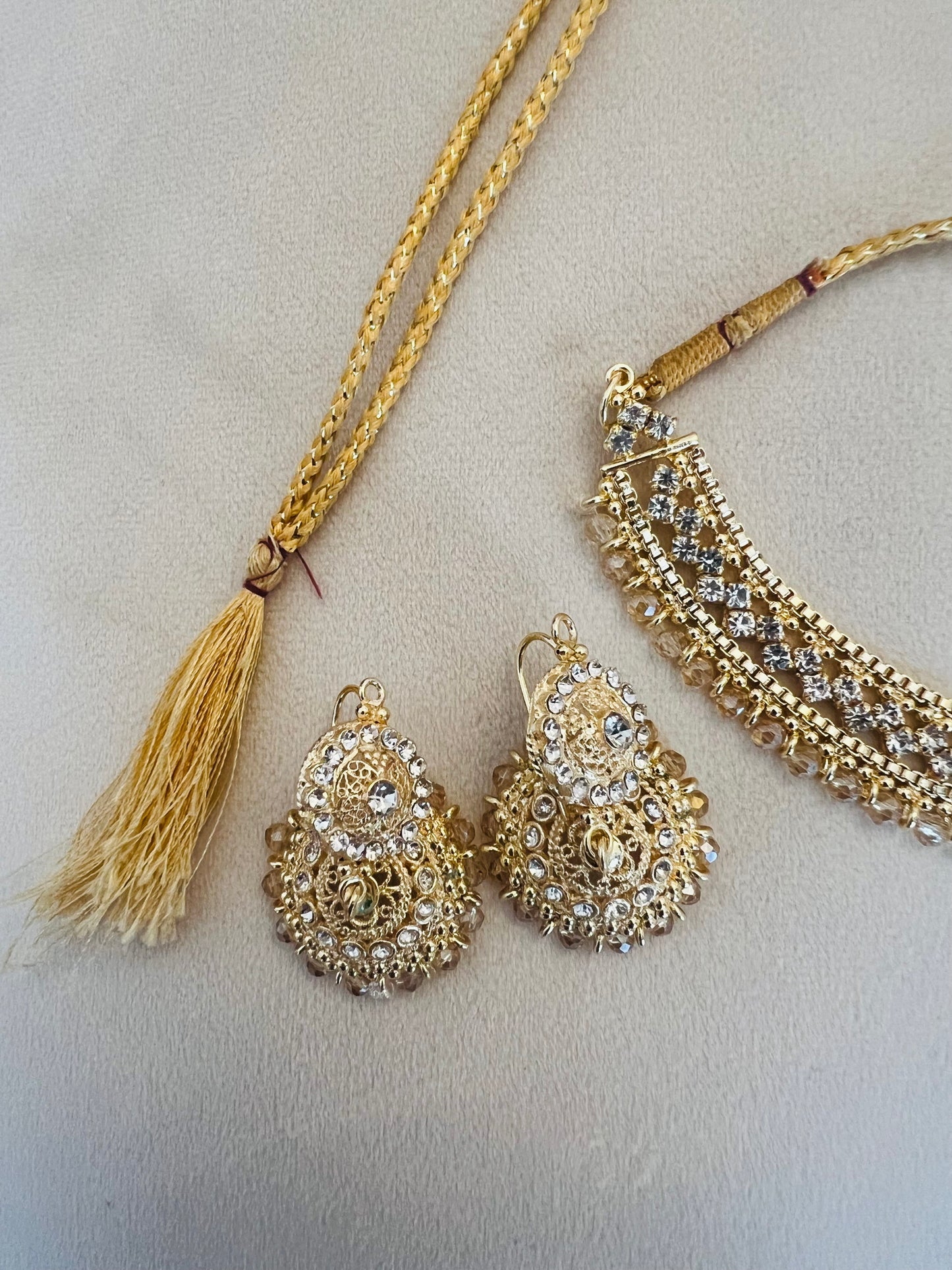 Gold & Diamanté Jewellery Set