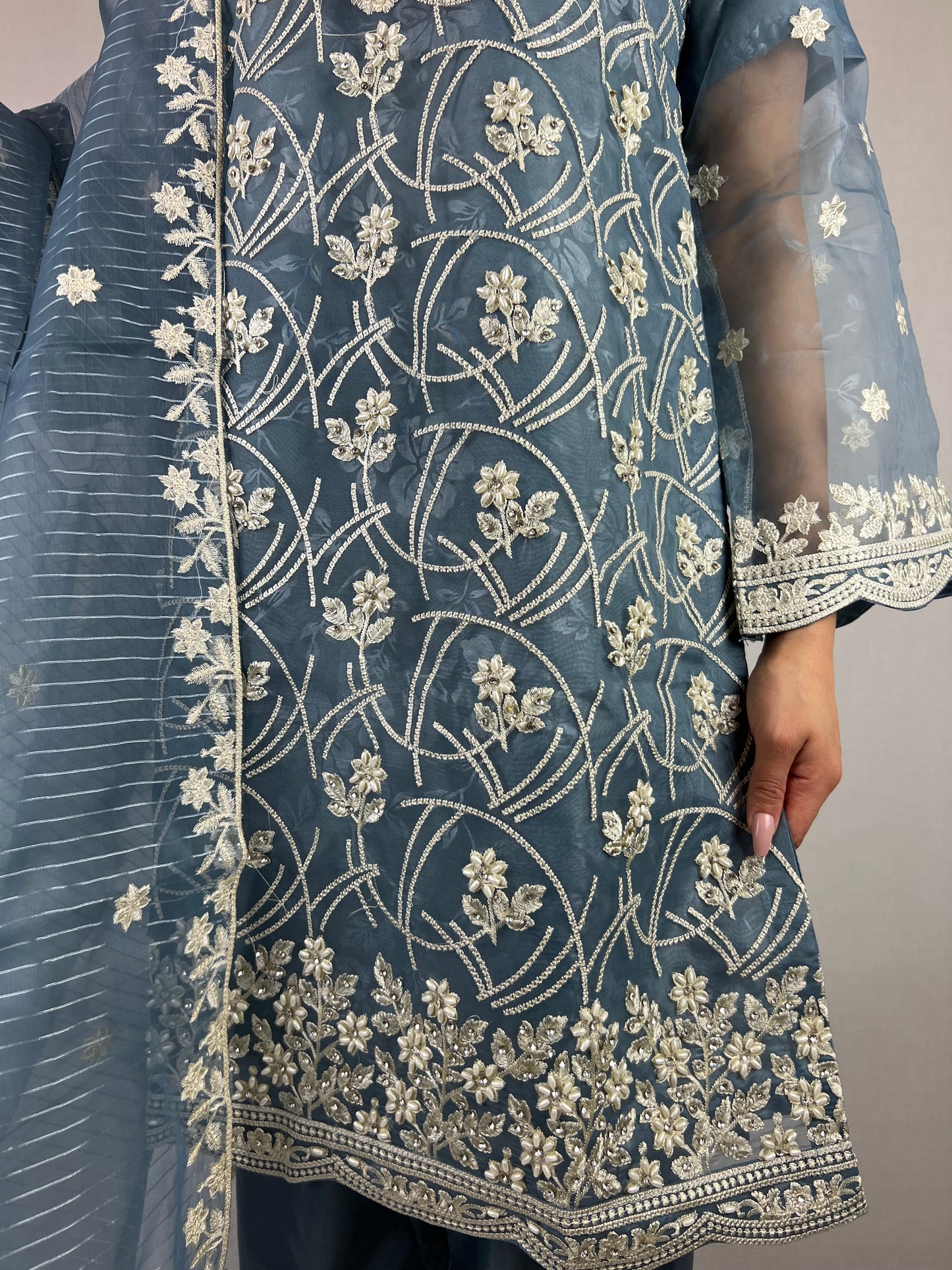 Steel Blue Salwar Kameez