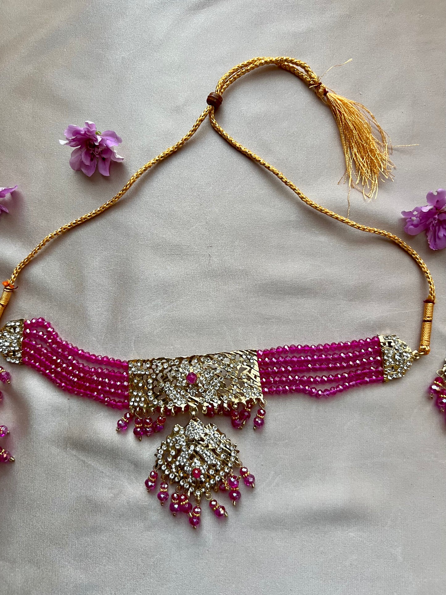 Hot Pink & Gold Jewellery Set