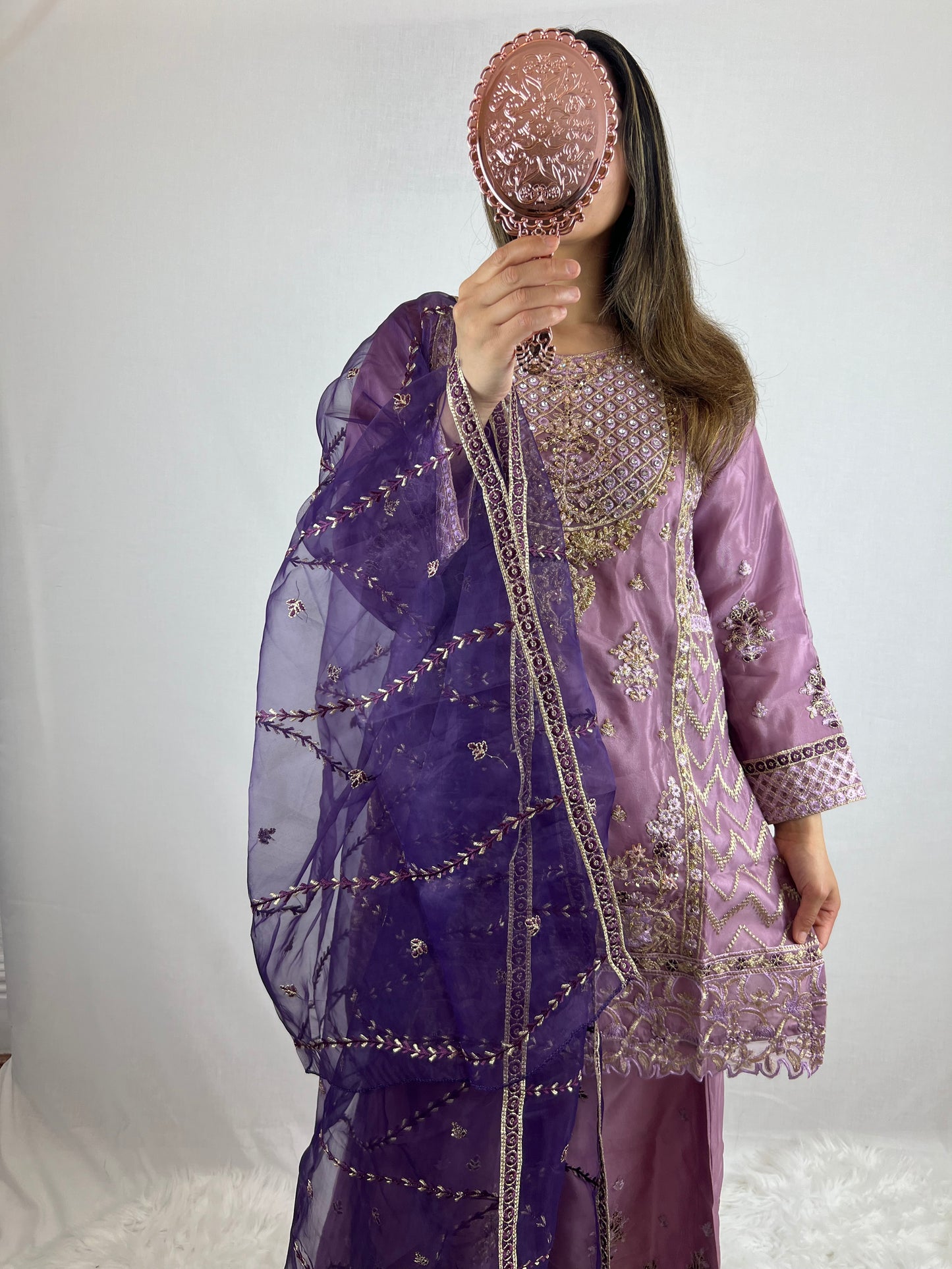 Purple & Aubergine Sharara Suit
