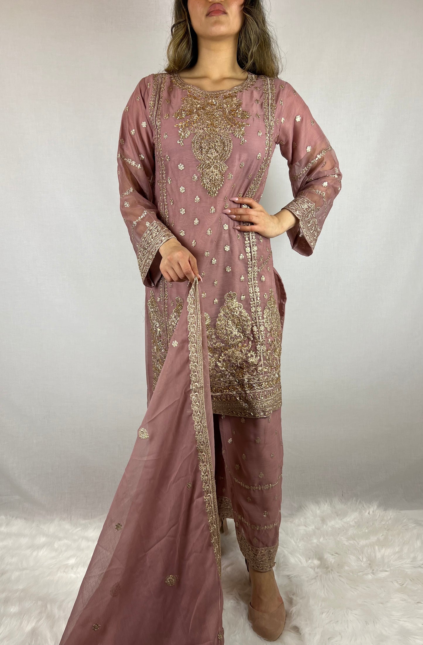 Rose Pink Palazzo Suit