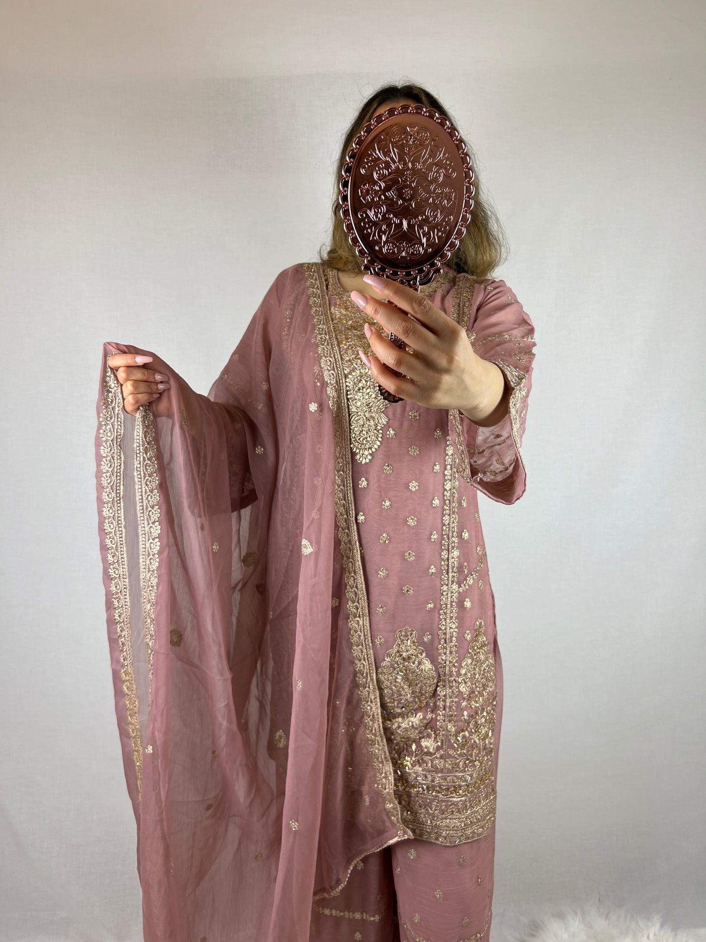 Rose Pink Palazzo Suit