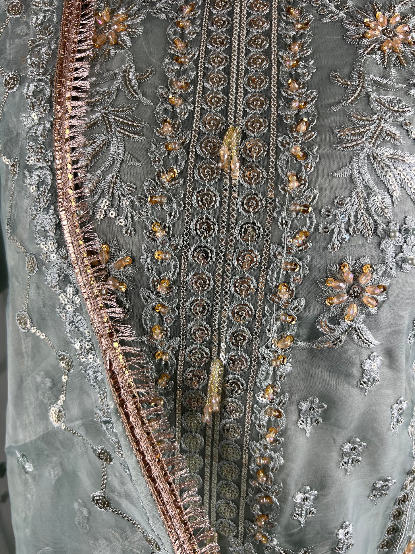 Sage Green Embroidered Sharara