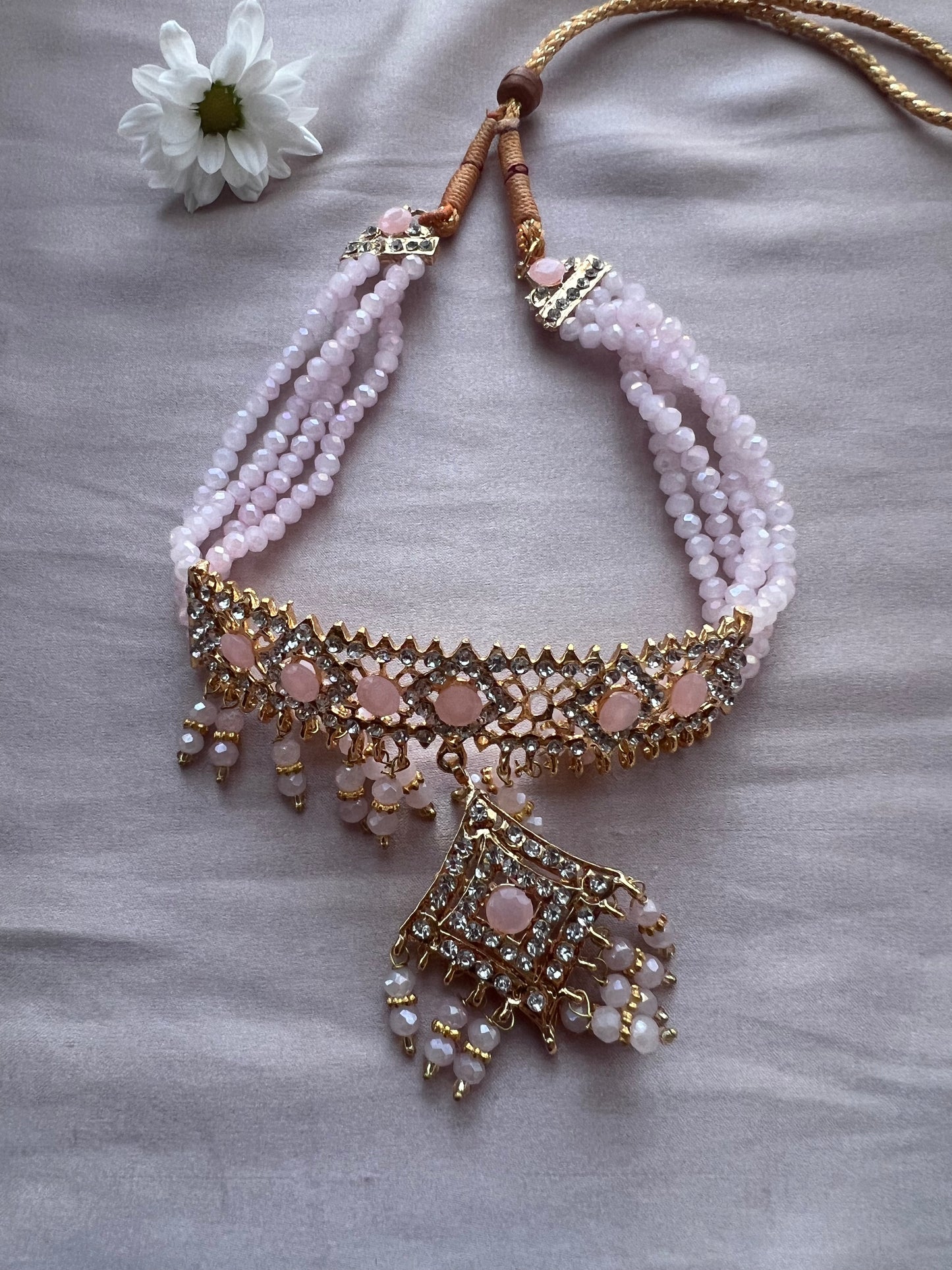 Baby Pink & Gold Jewellery Set