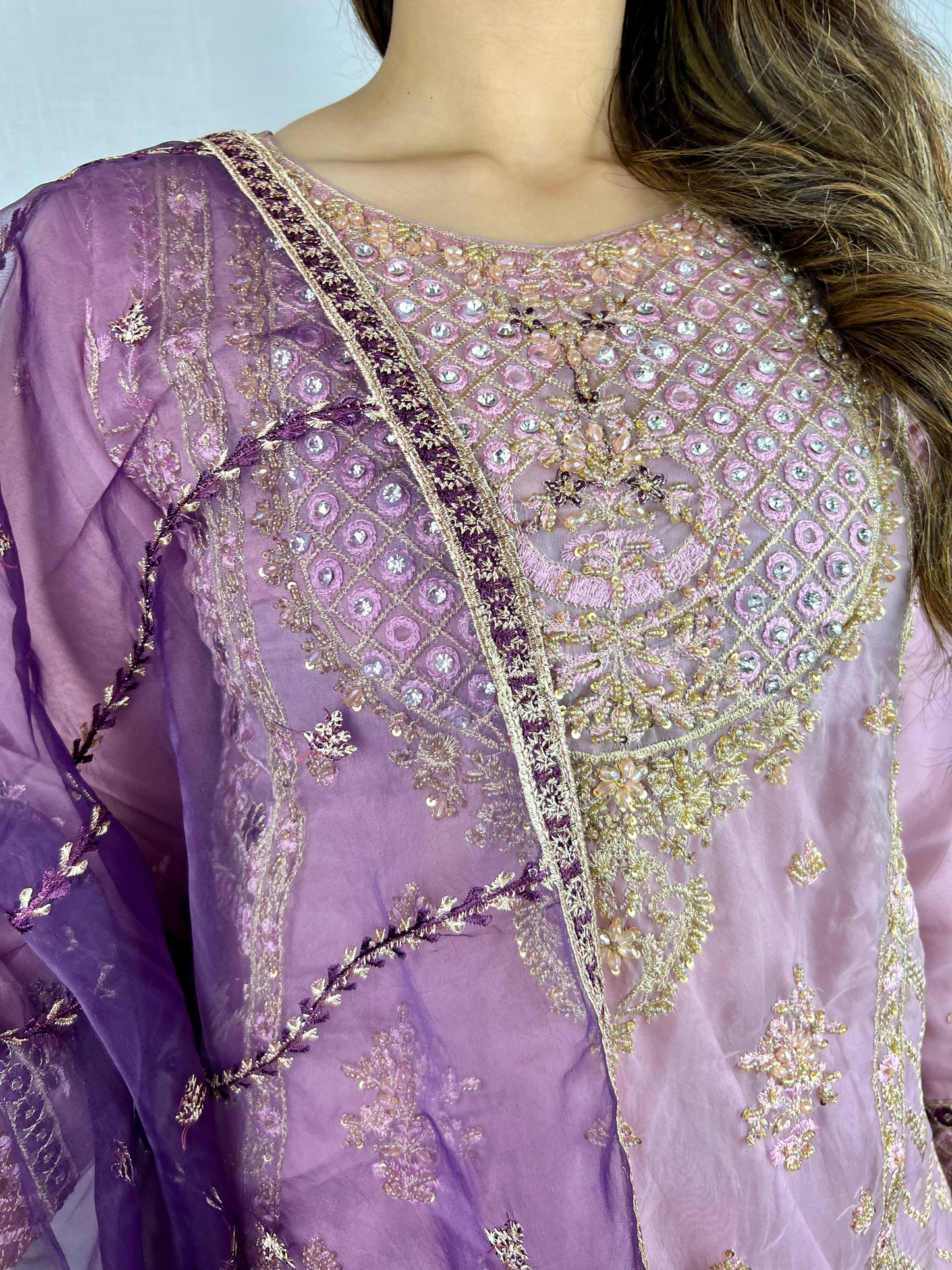 Pink & Purple Sharara Suit
