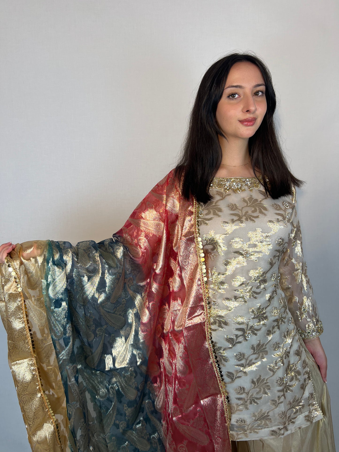 Gold & Multicoloured Sharara