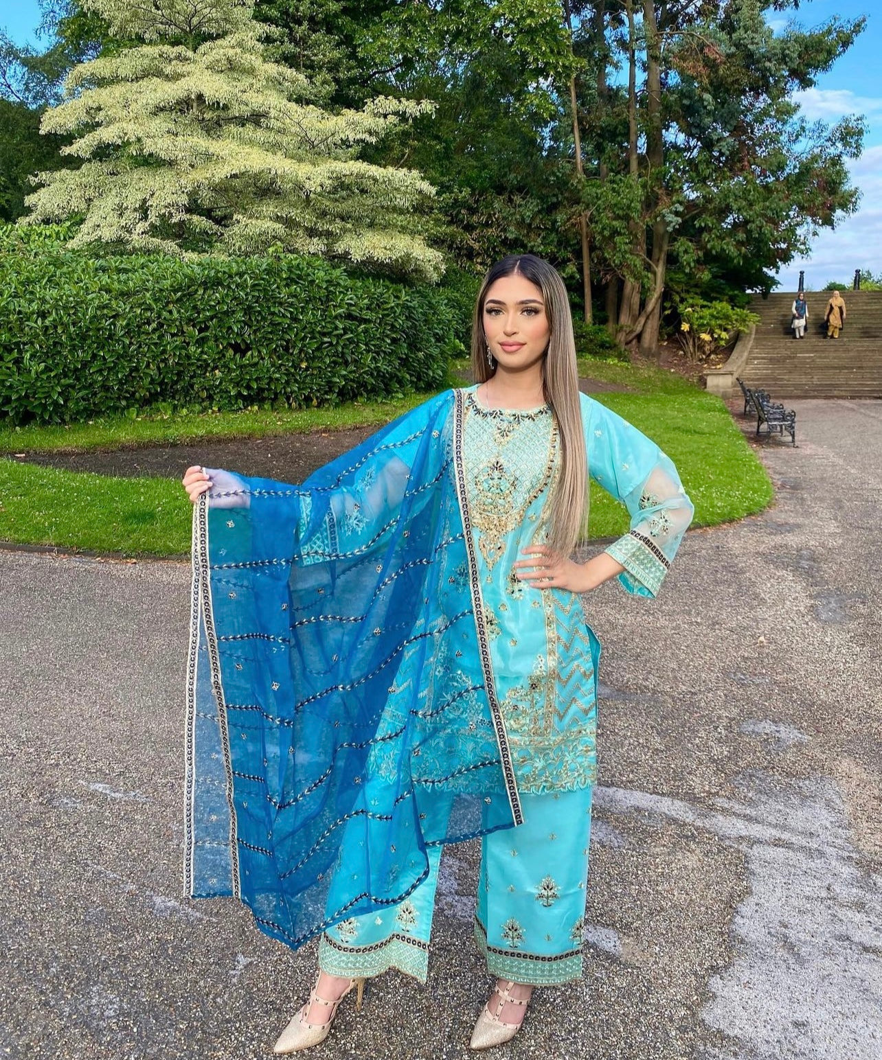 Sky Blue Sharara Suit