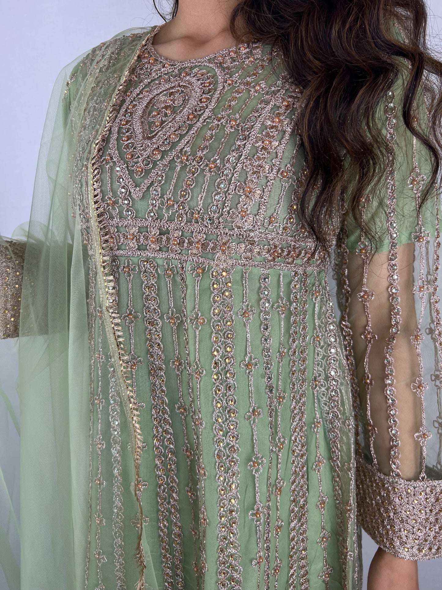 Pastel Green Anarkali Dress