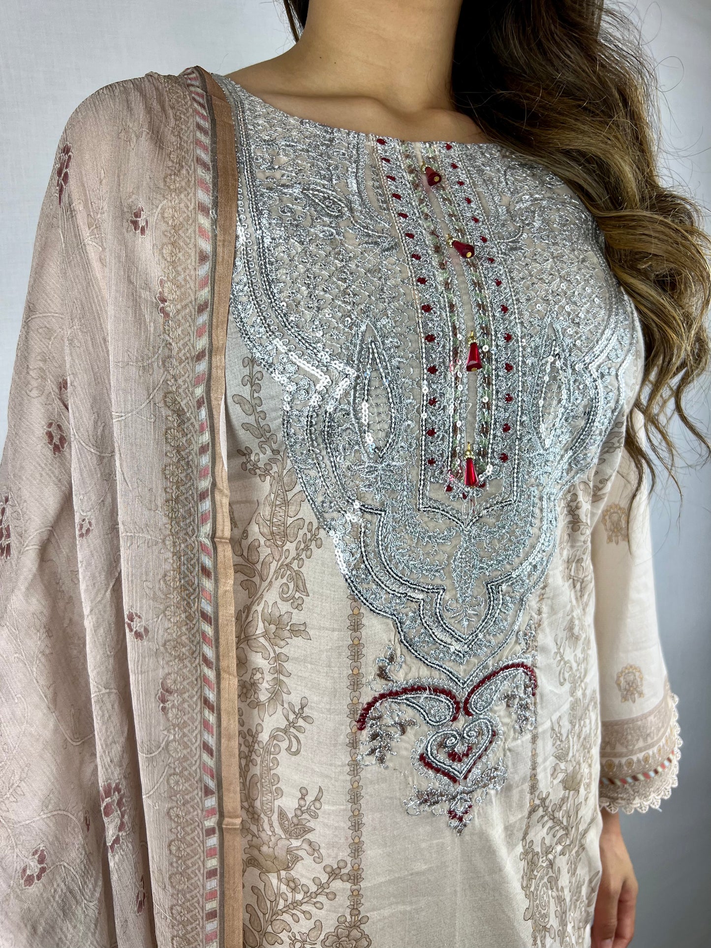 Soft Beige Lawn Suit