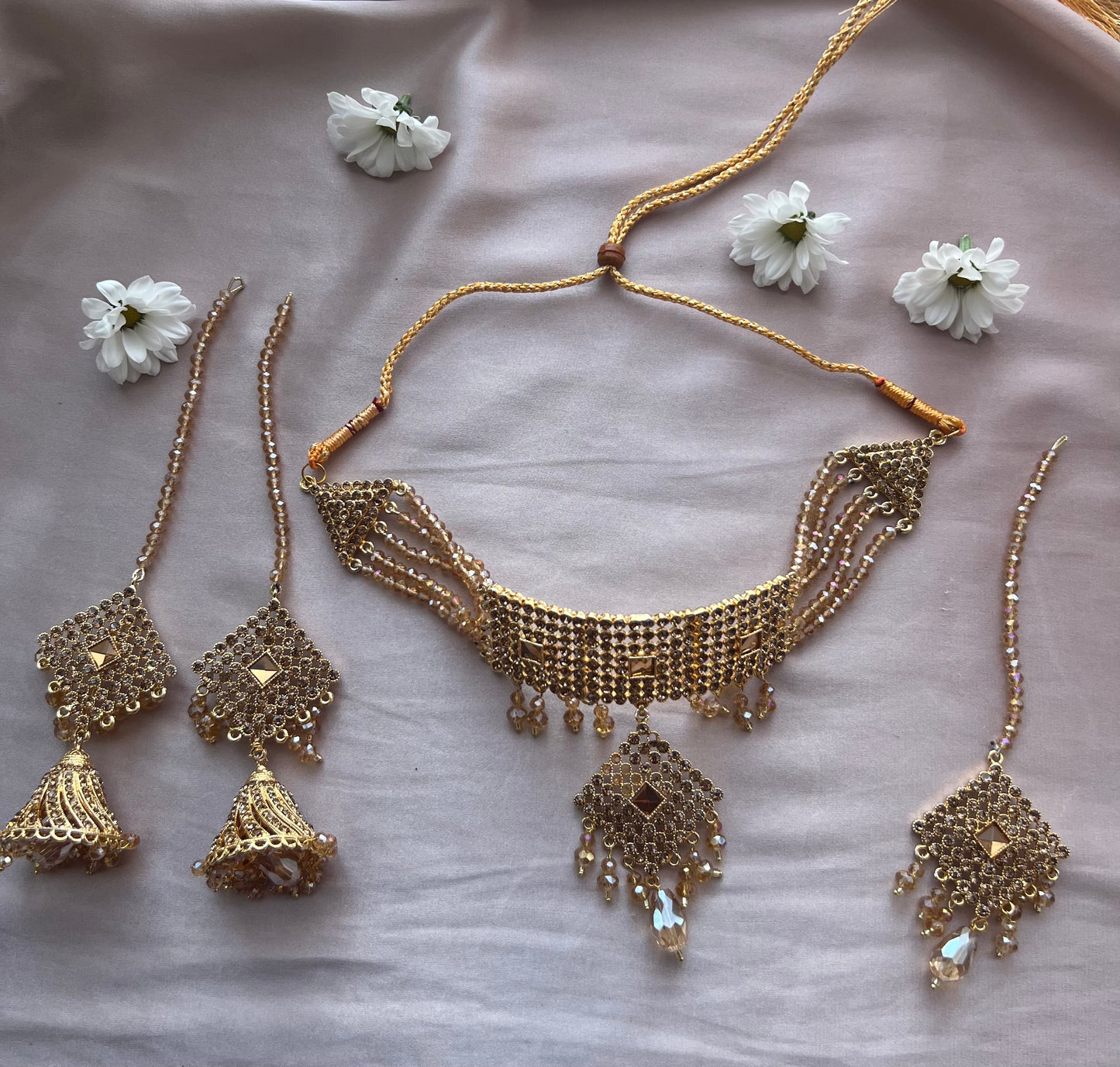 Gold & Pink Hue Jewellery Set