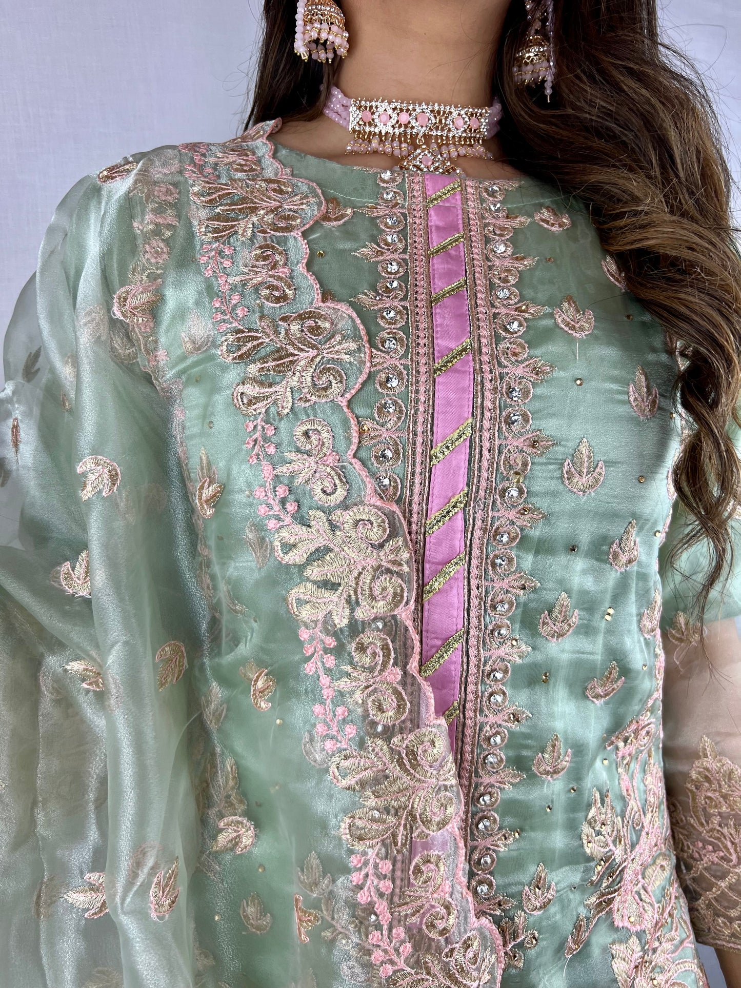 Pastel Green Embroidered Salwar Suit