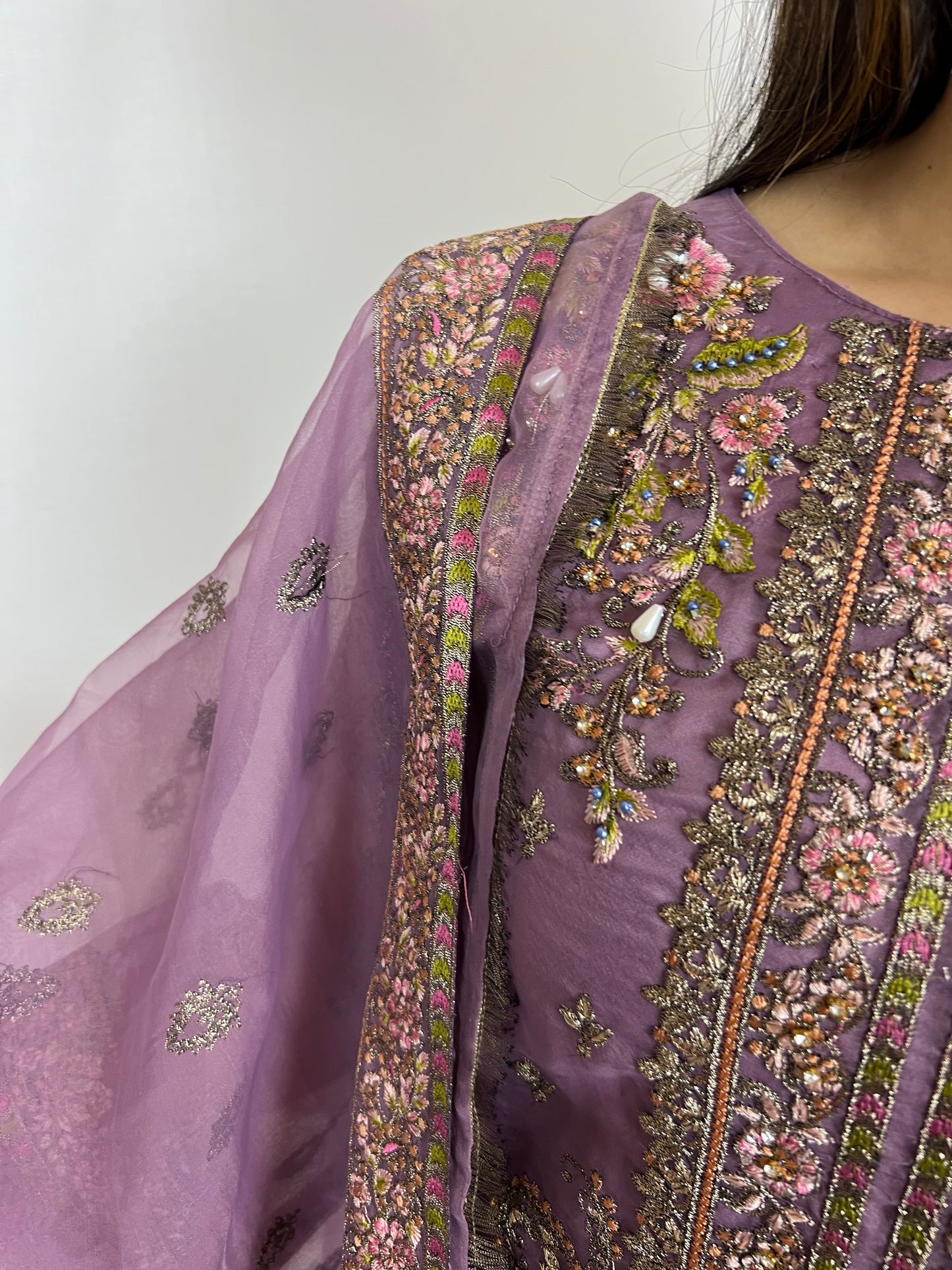 Orchid Purple Straight Cut Salwar Kameez