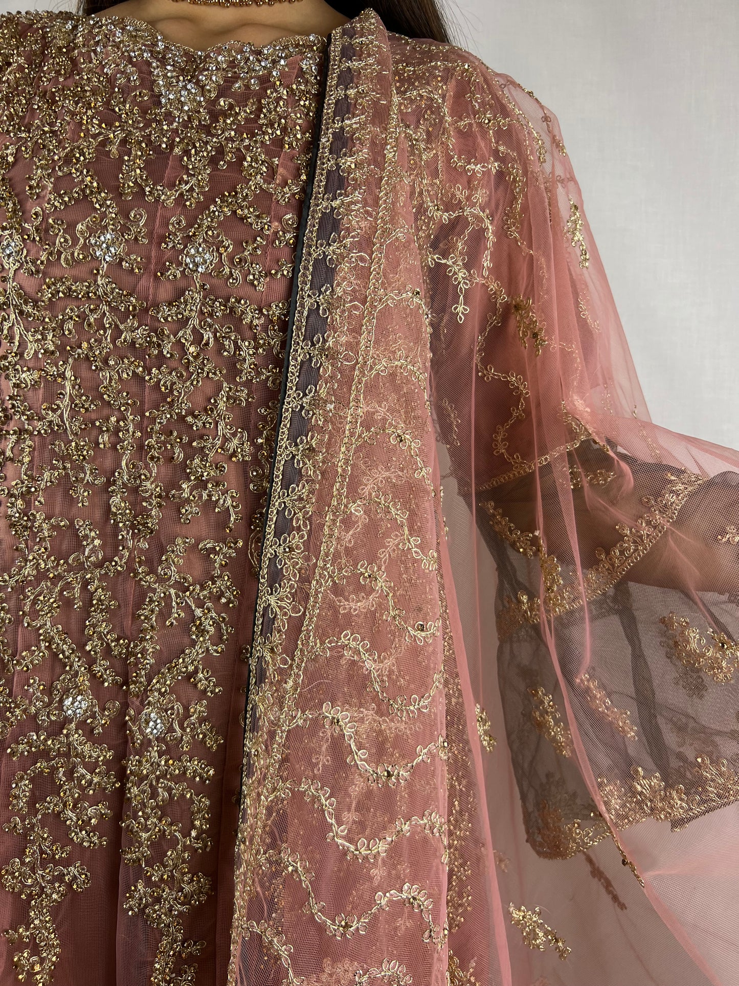 Mauve Pink Georgette Anarkali Dress