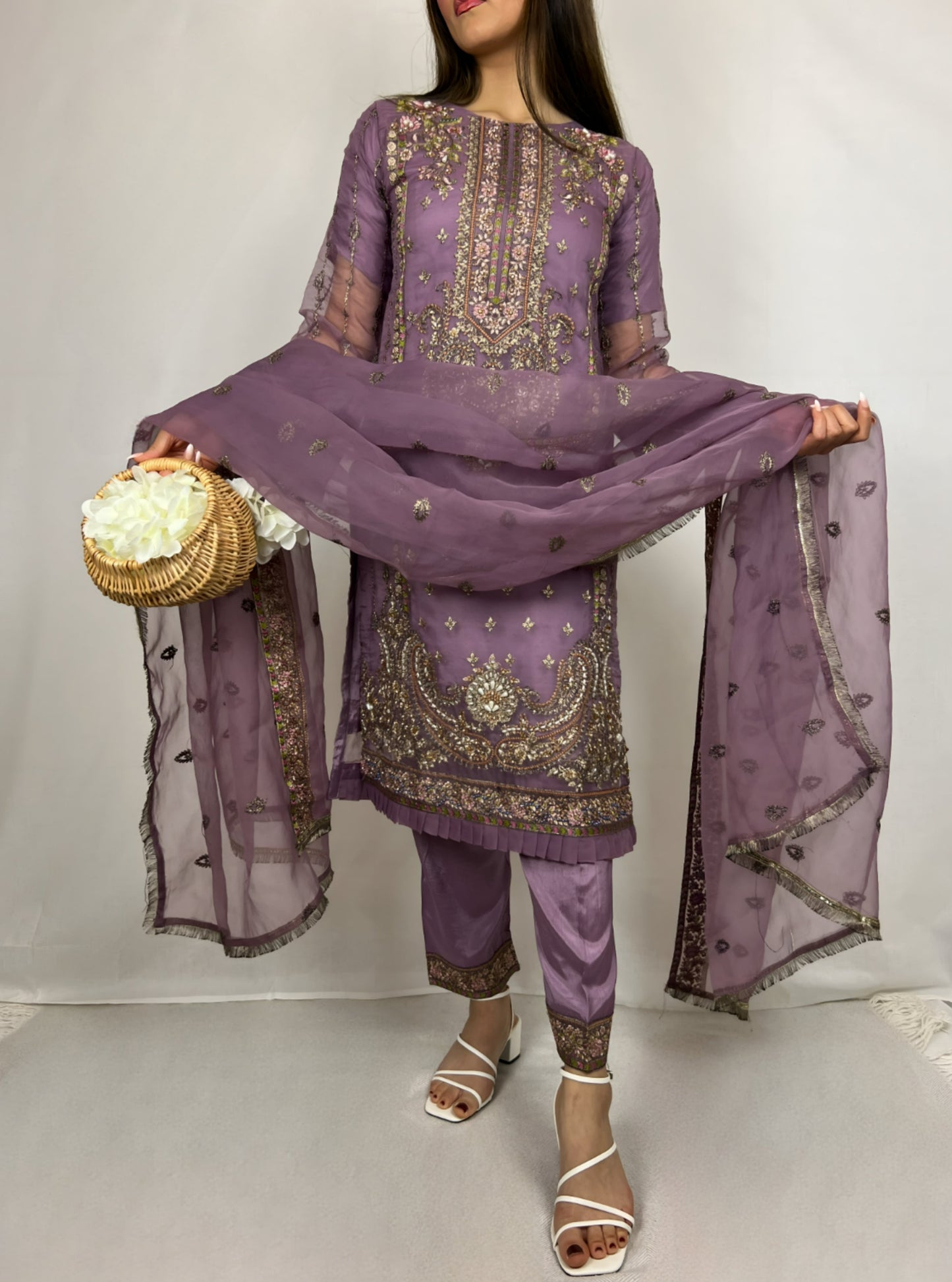 Orchid Purple Straight Cut Salwar Kameez