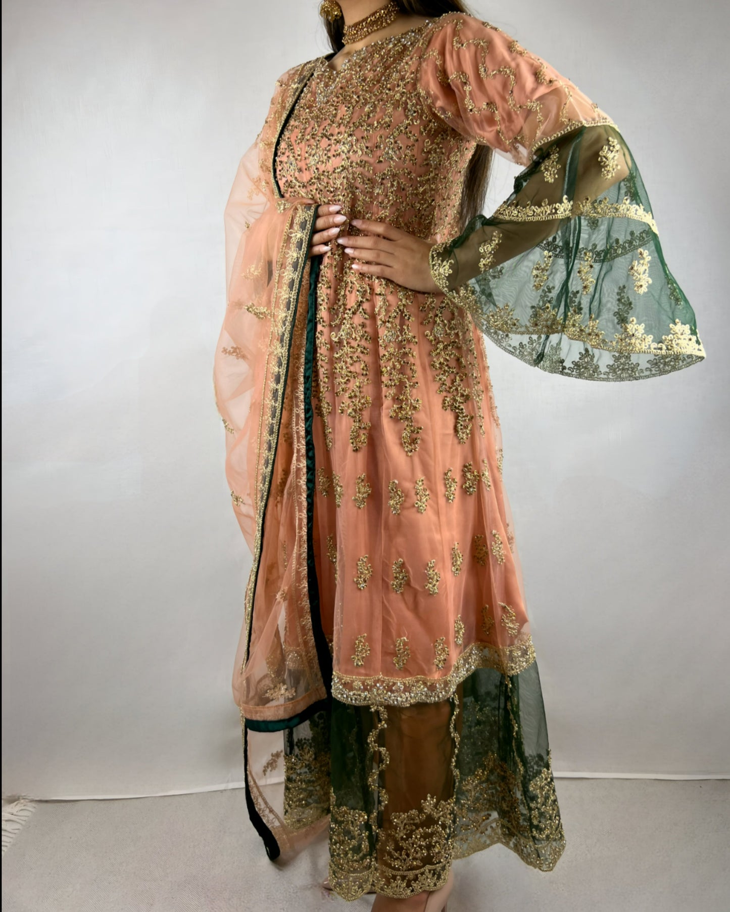 Peach Georgette Anarkali Dress