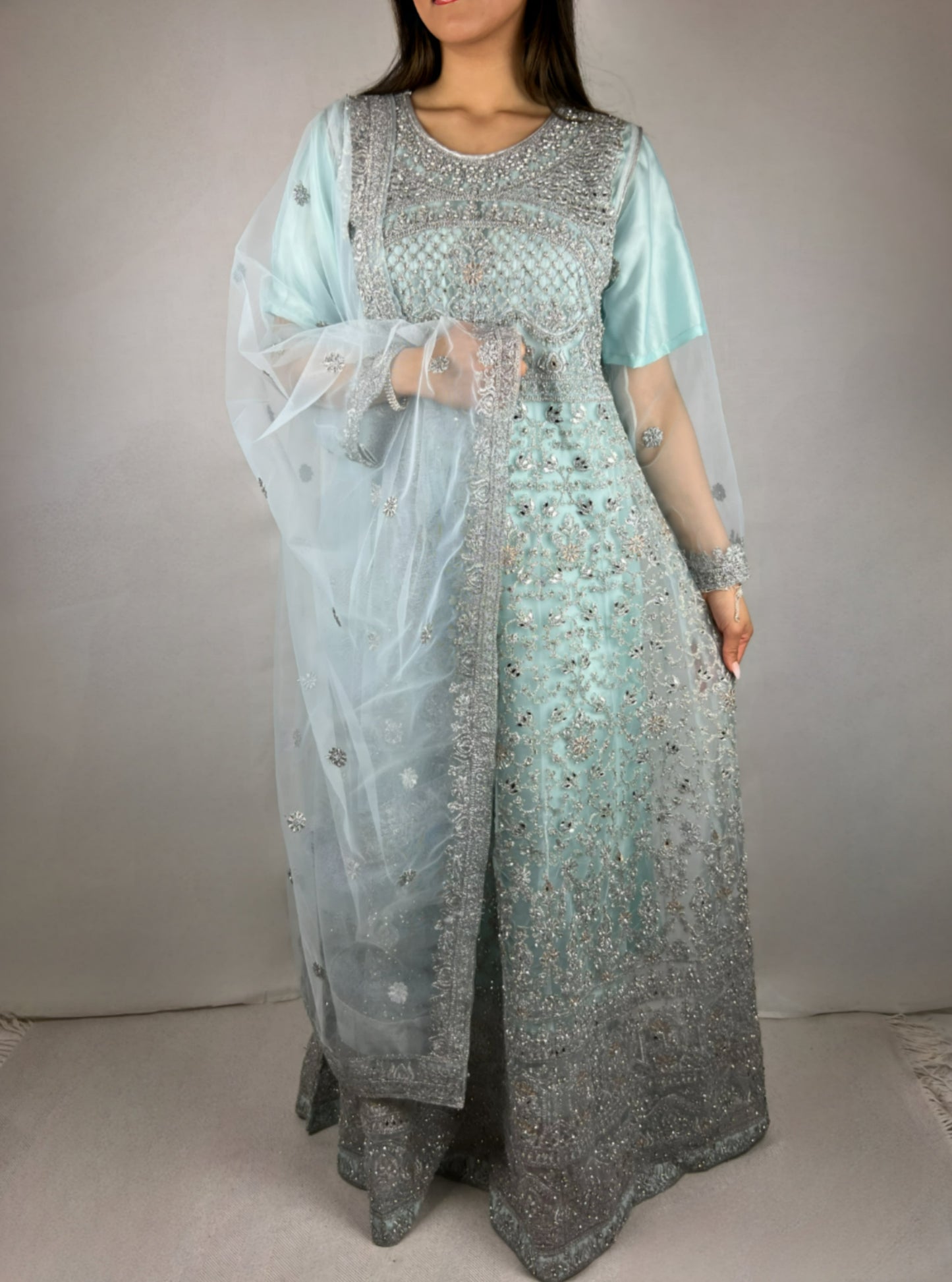 Tiffany Blue Anarkali Dress