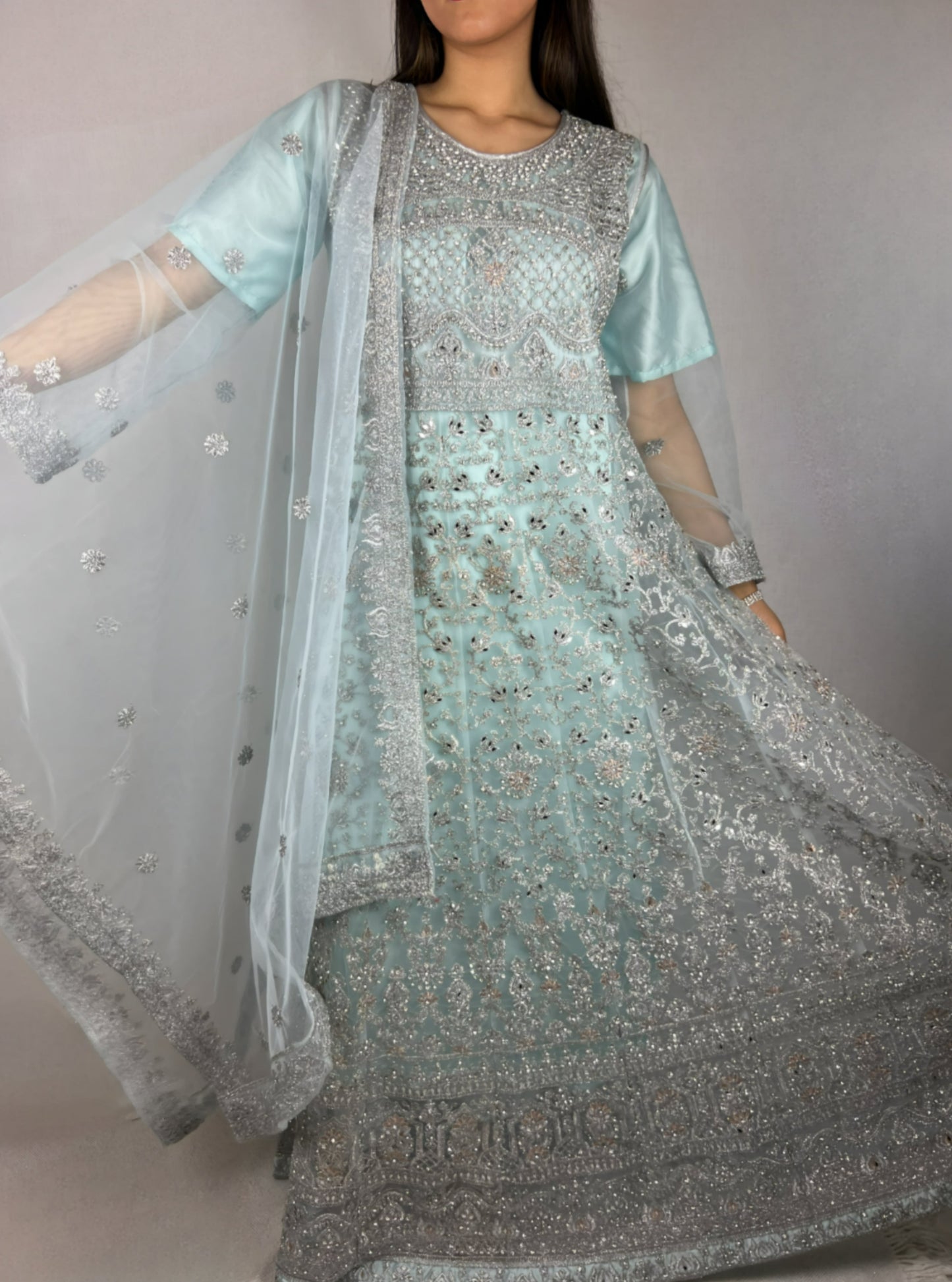 Tiffany Blue Anarkali Dress