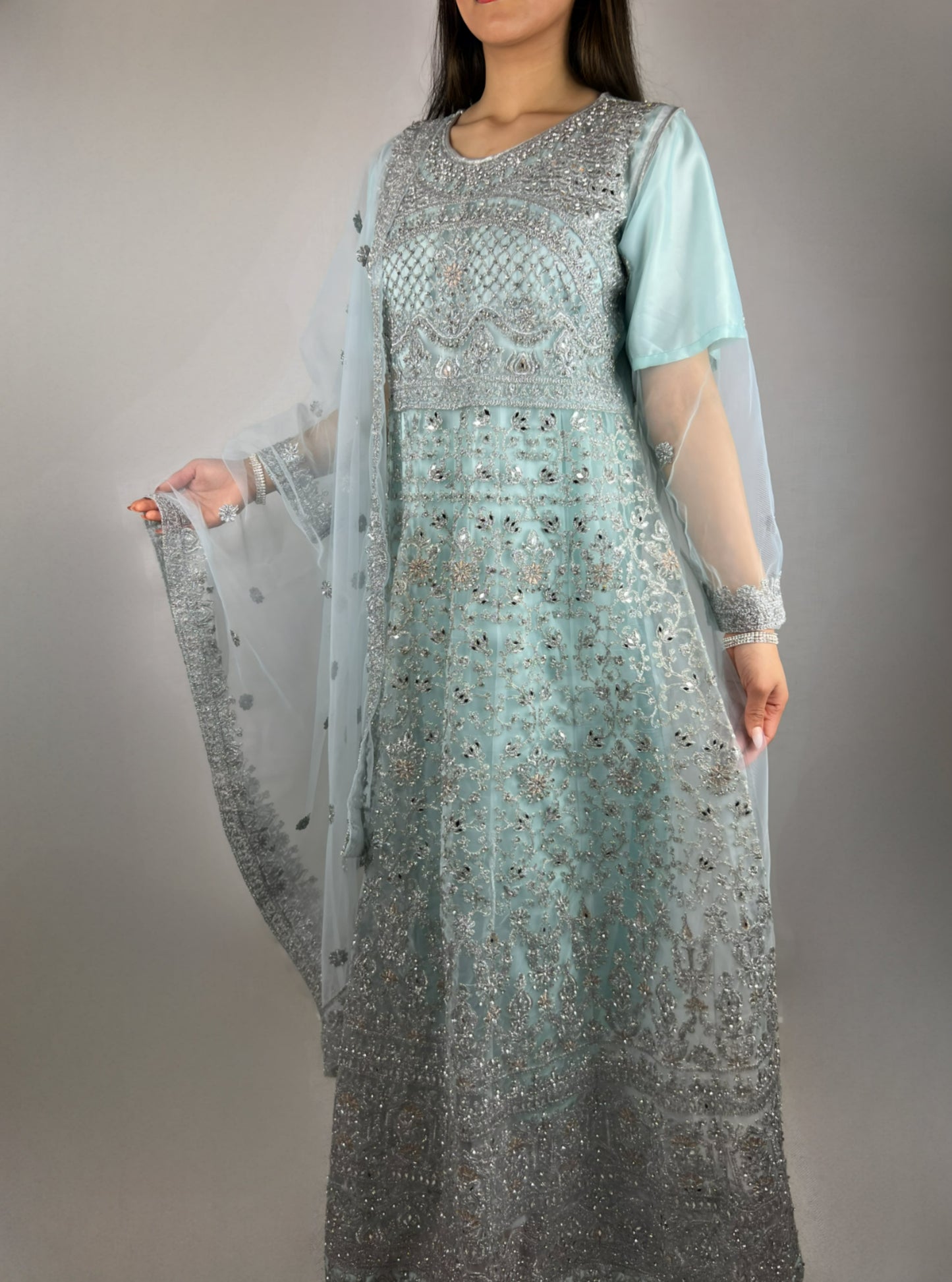 Tiffany Blue Anarkali Dress