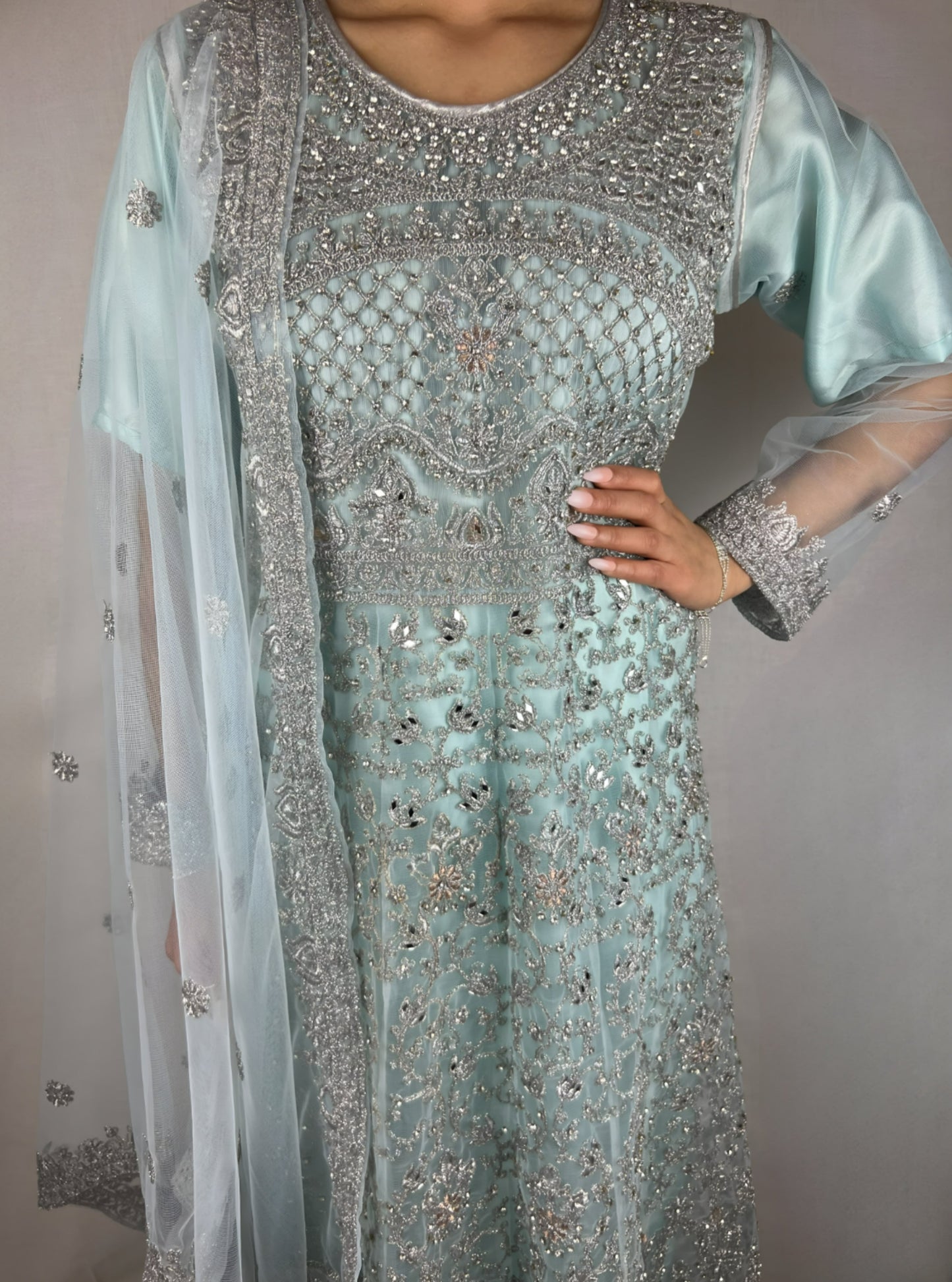 Tiffany Blue Anarkali Dress