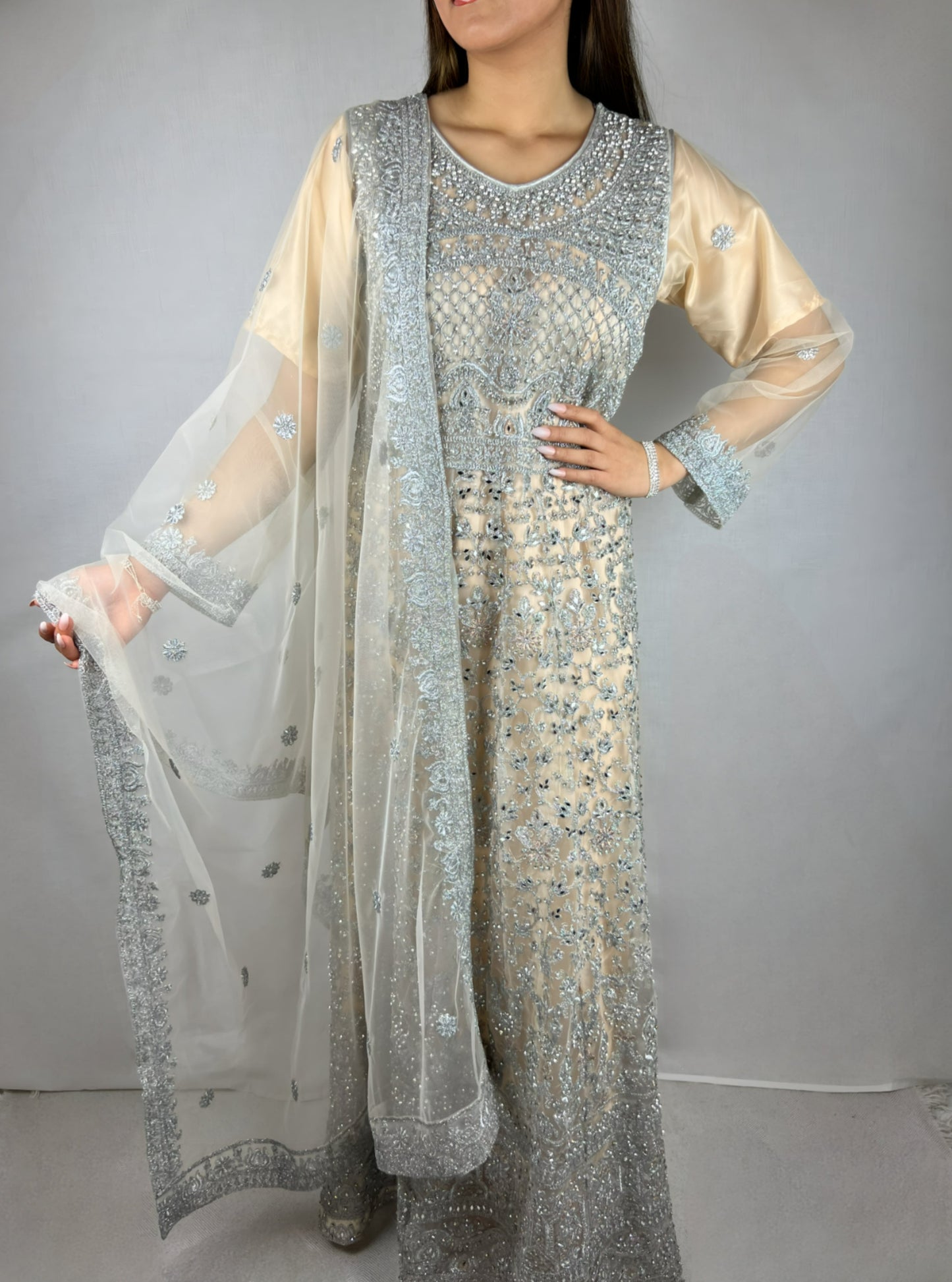 Cream Anarkali Dress