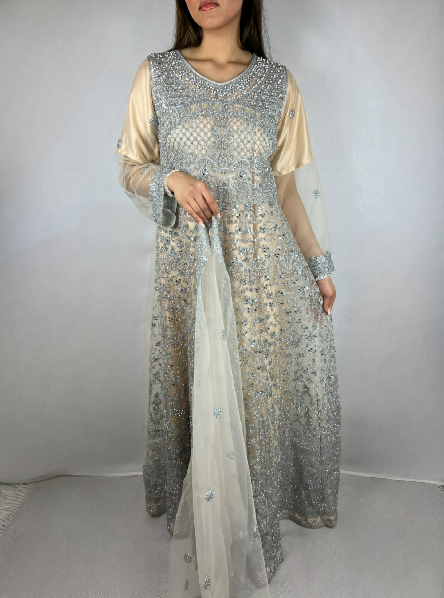 Cream Anarkali Dress