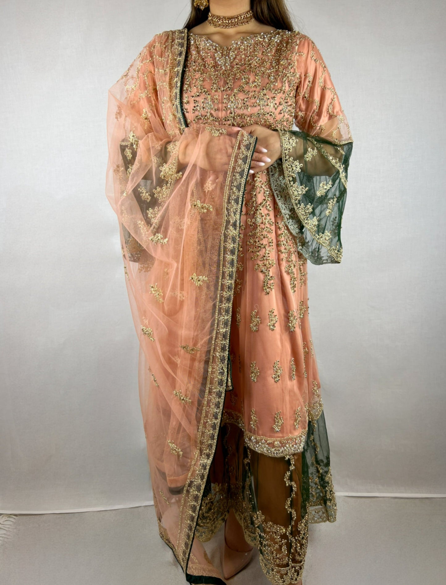 Peach Georgette Anarkali Dress