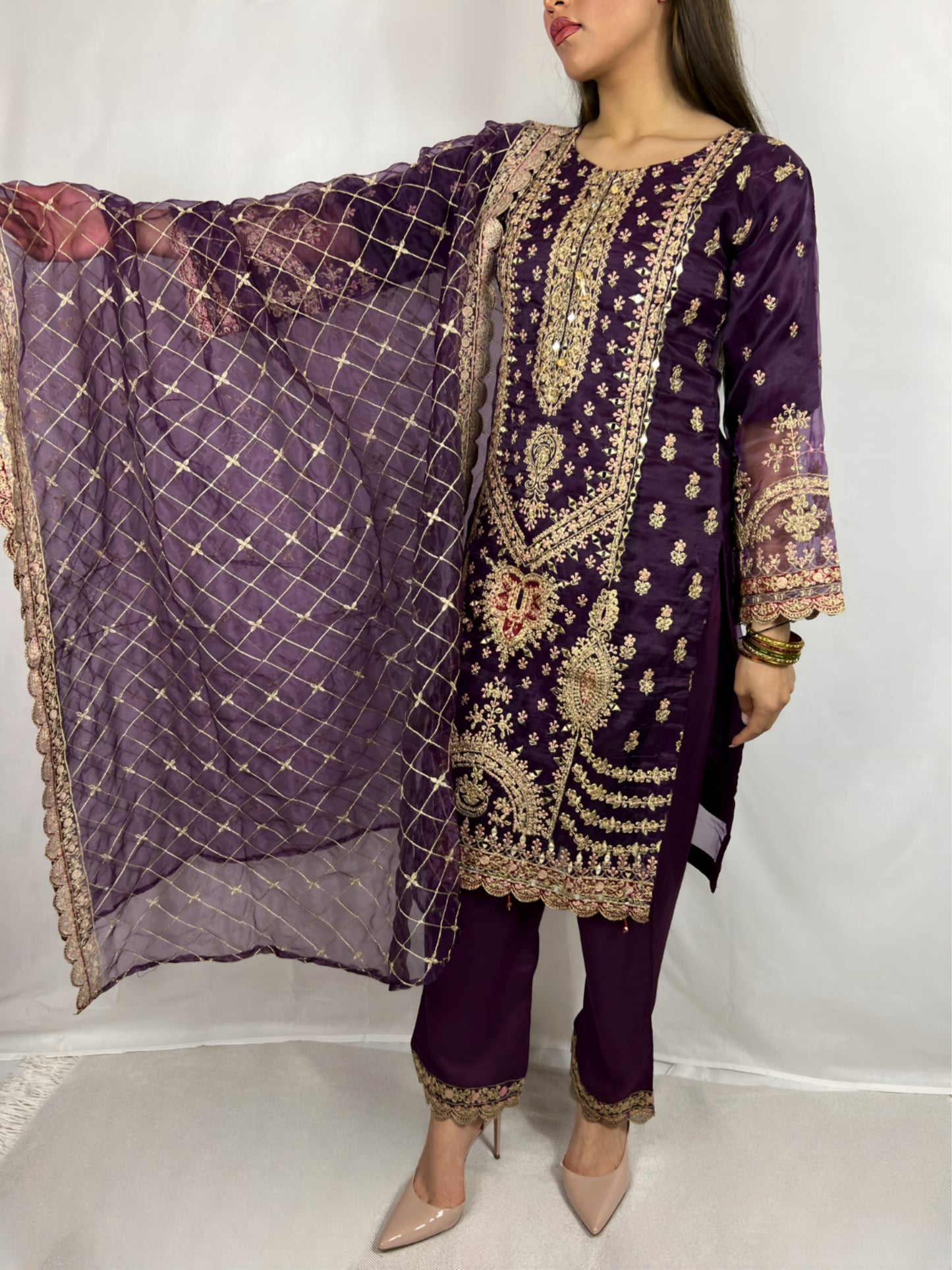 Royal Purple Embroidered Salwar Suit