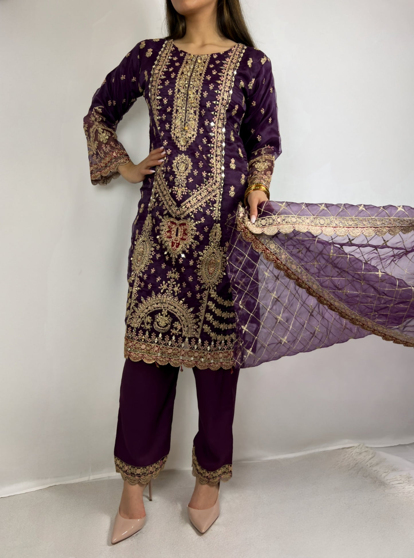Royal Purple Embroidered Salwar Suit