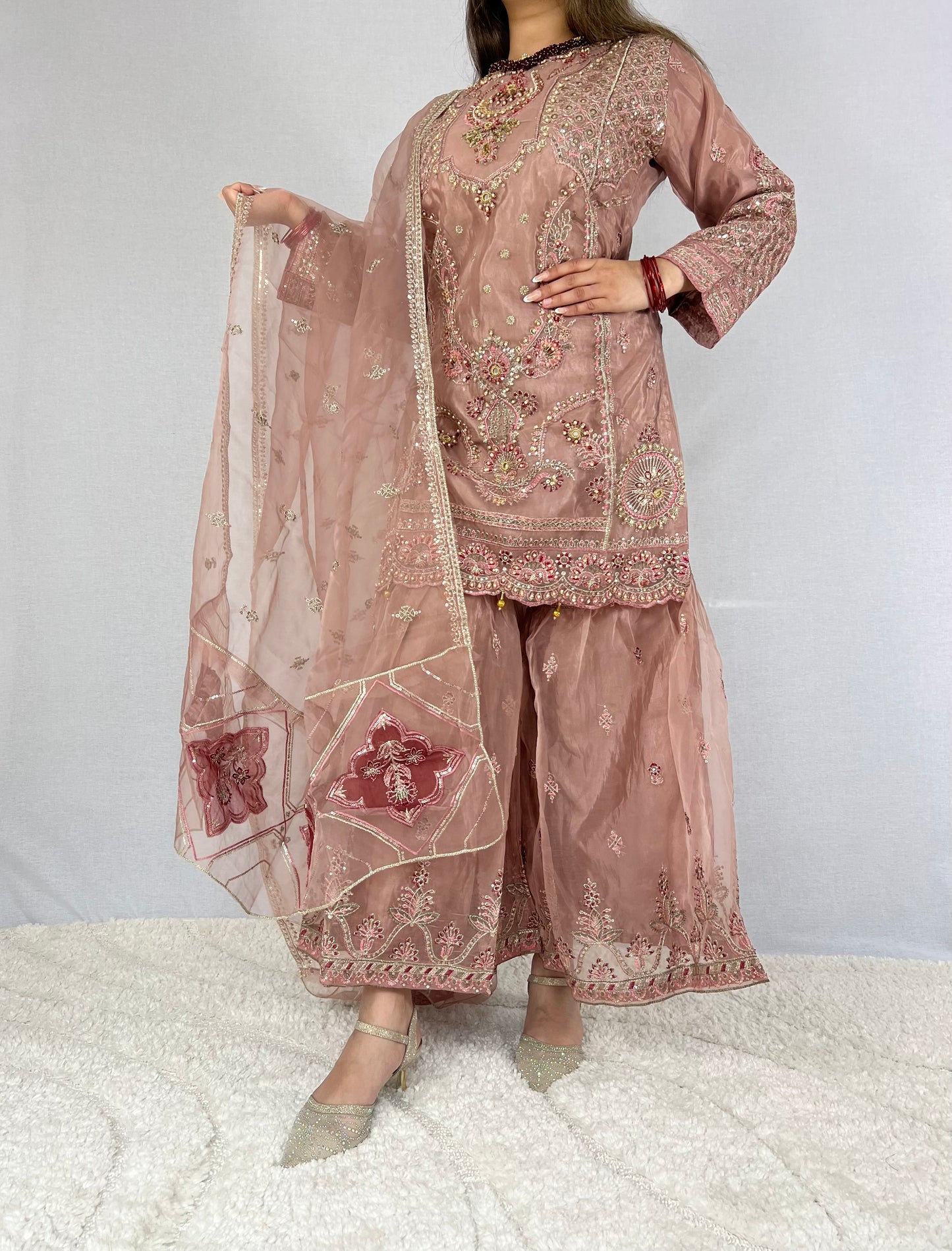 Floral Pink Sharara Suit