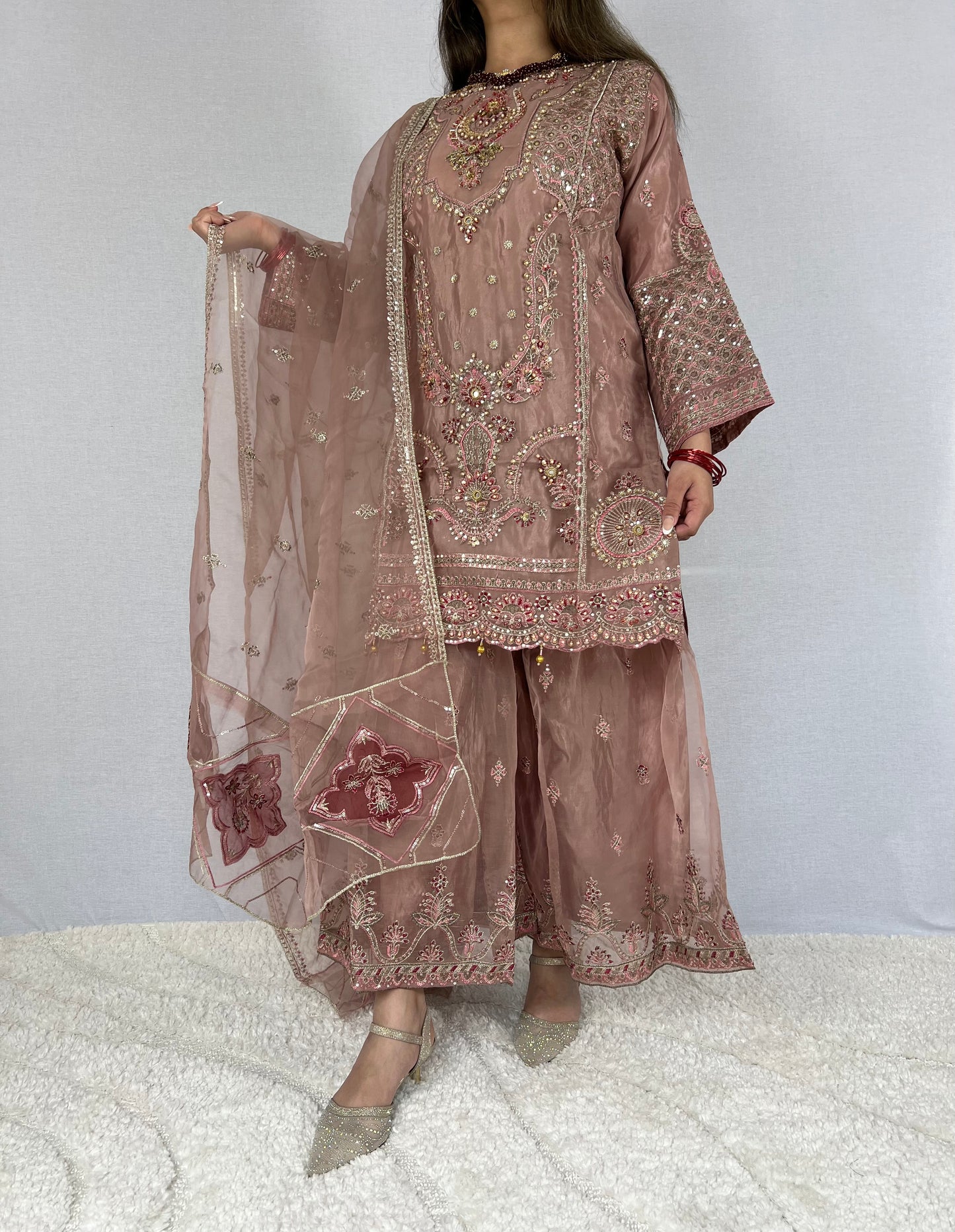 Floral Pink Sharara Suit