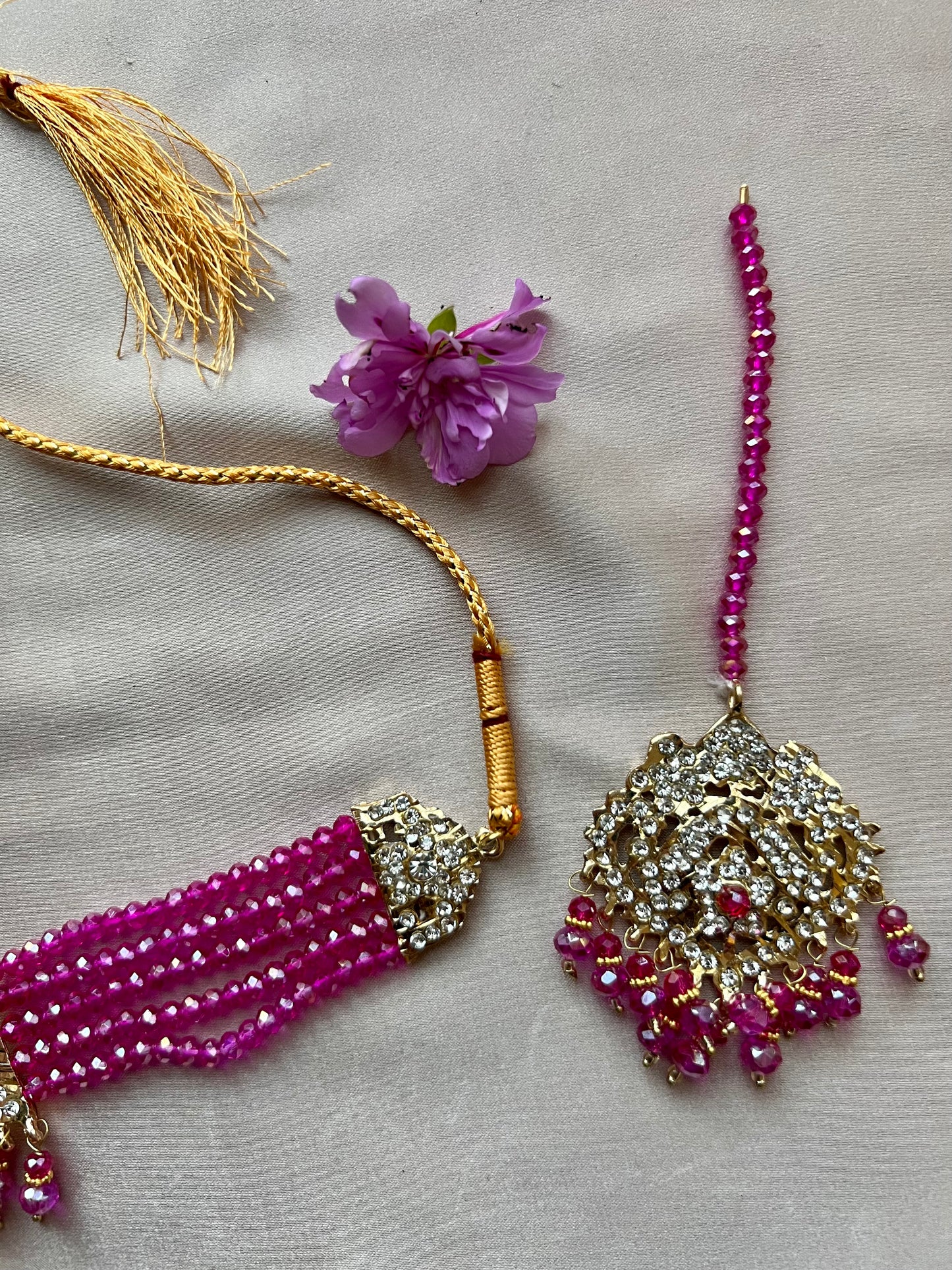 Hot Pink & Gold Jewellery Set