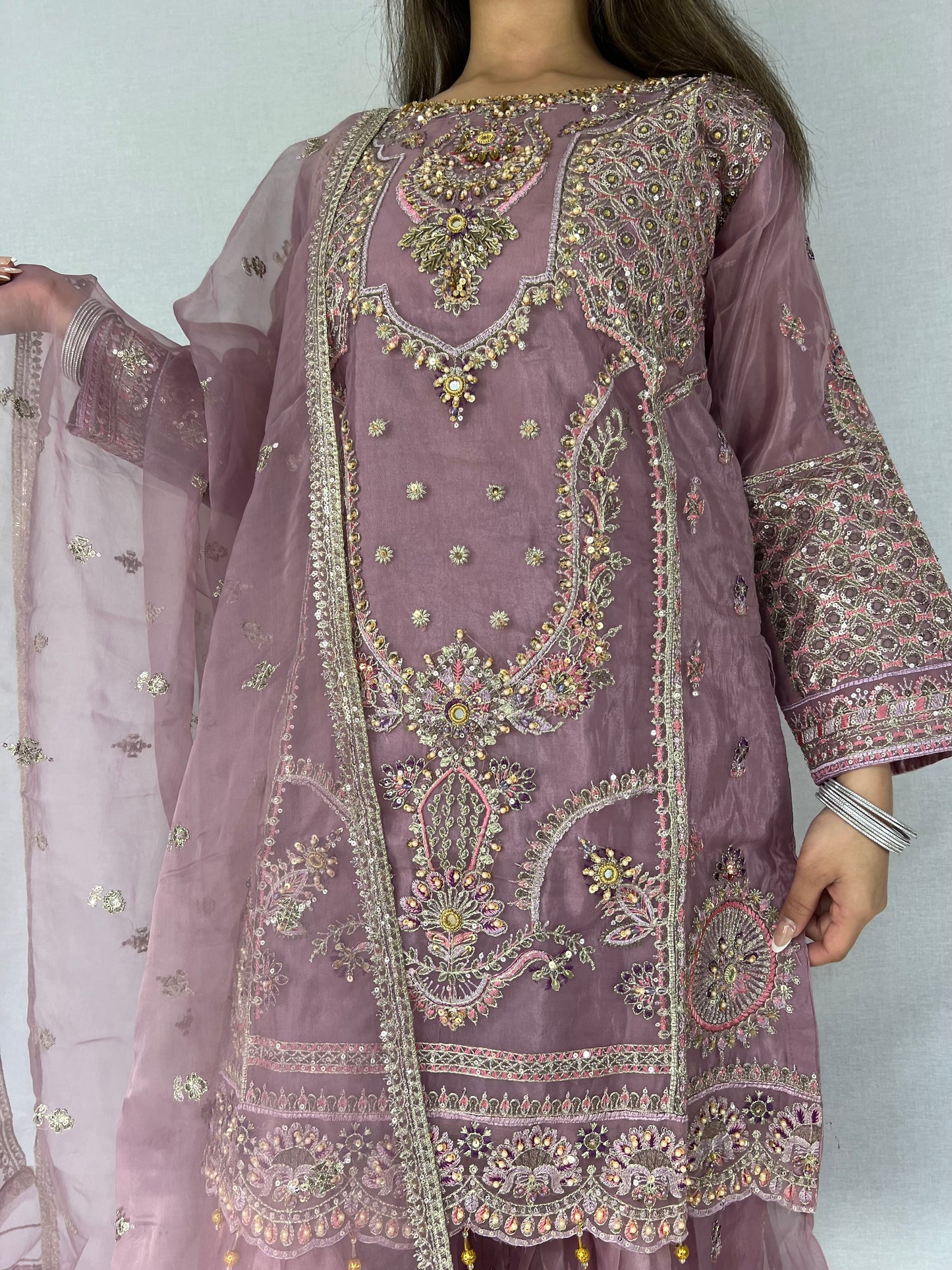 Floral Purple Sharara Suit