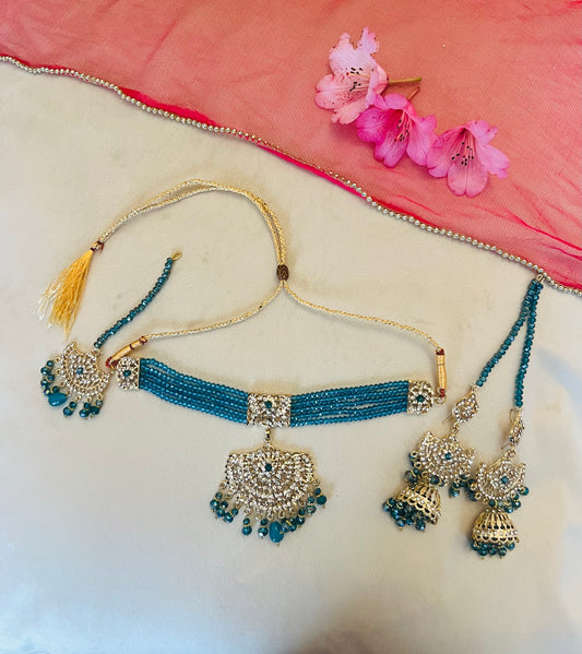 Blue & Gold Jewellery Set