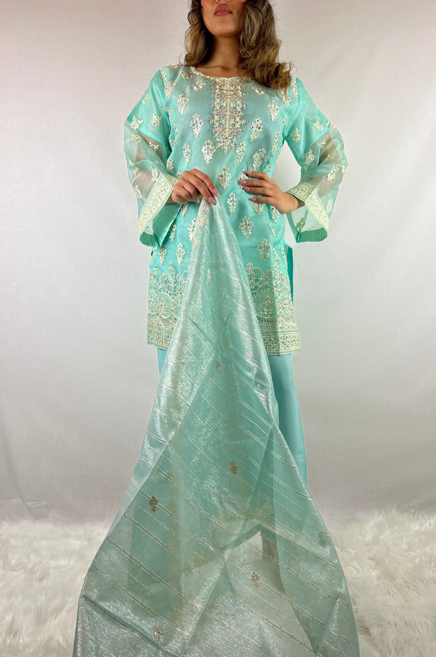 Ice Blue Salwar Kameez