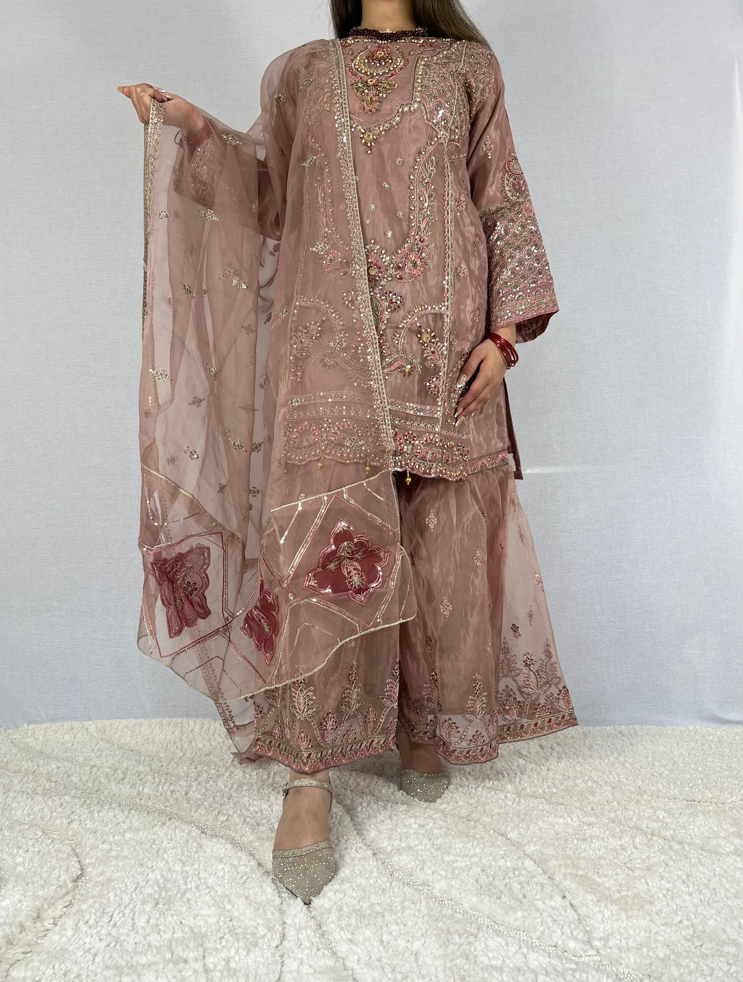 Floral Pink Sharara Suit