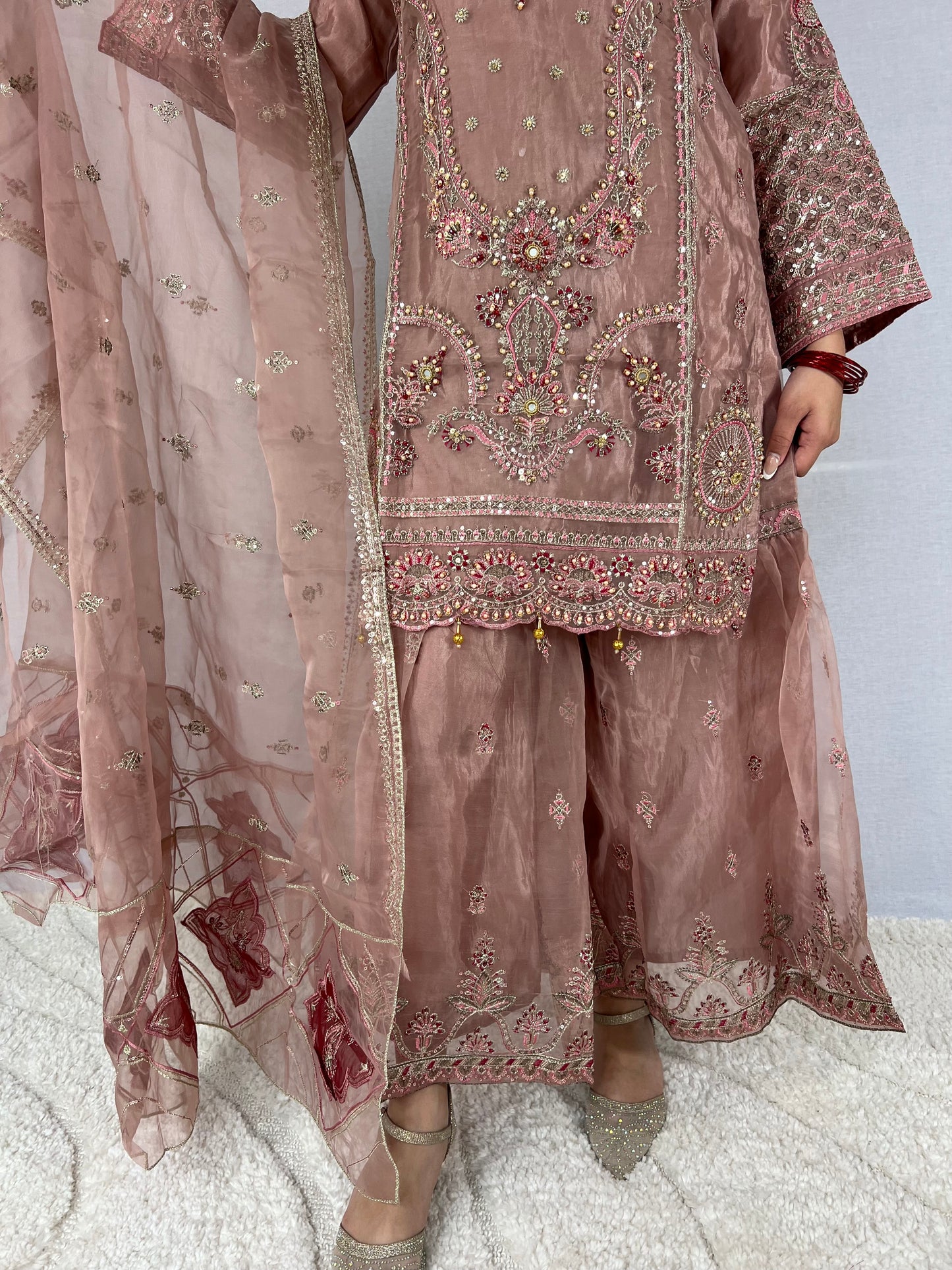 Floral Pink Sharara Suit
