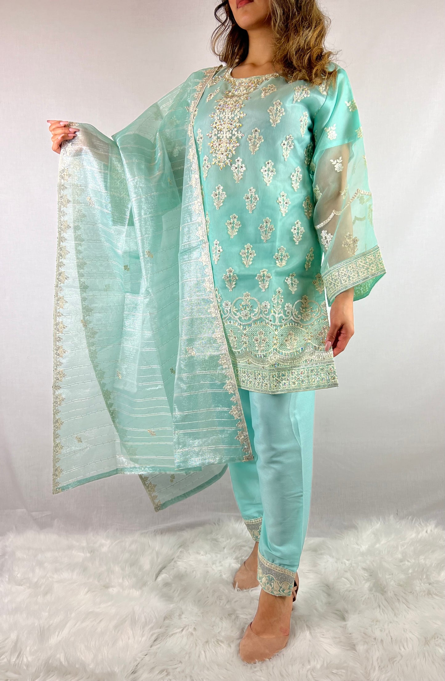 Ice Blue Salwar Kameez