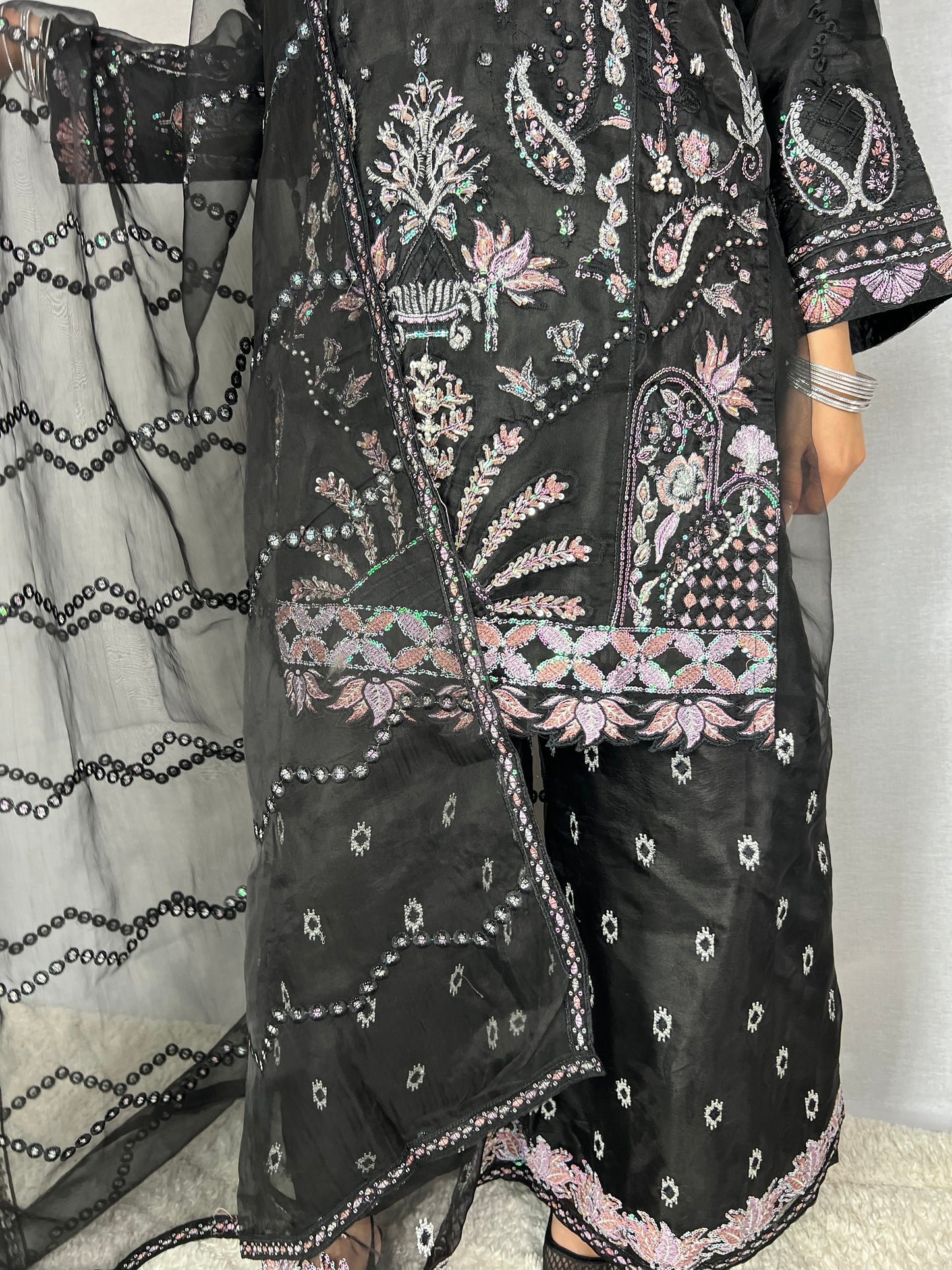 Midnight Black Palazzo Suit