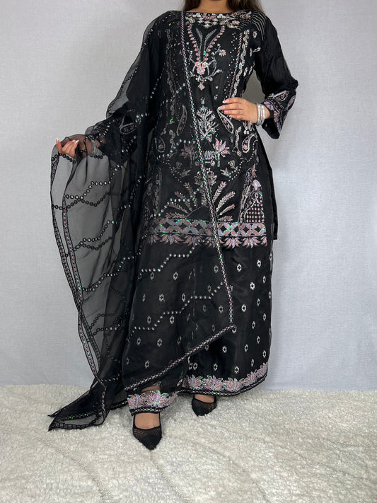 Midnight Black Palazzo Suit